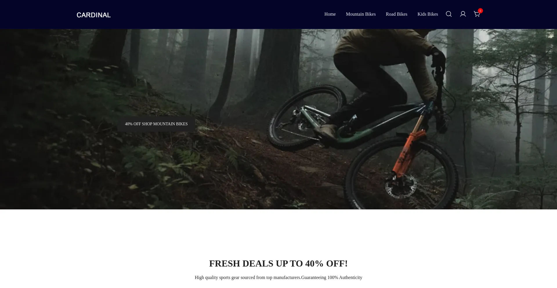 Website screenshot of Cardinalsbike.com