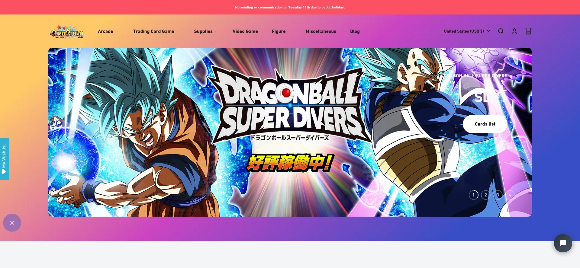 Website screenshot of Cardotaku.com
