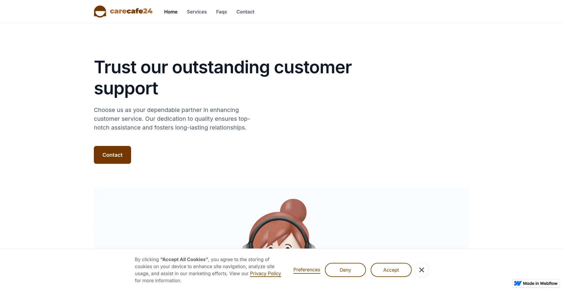 Website screenshot of Carecafe24.com