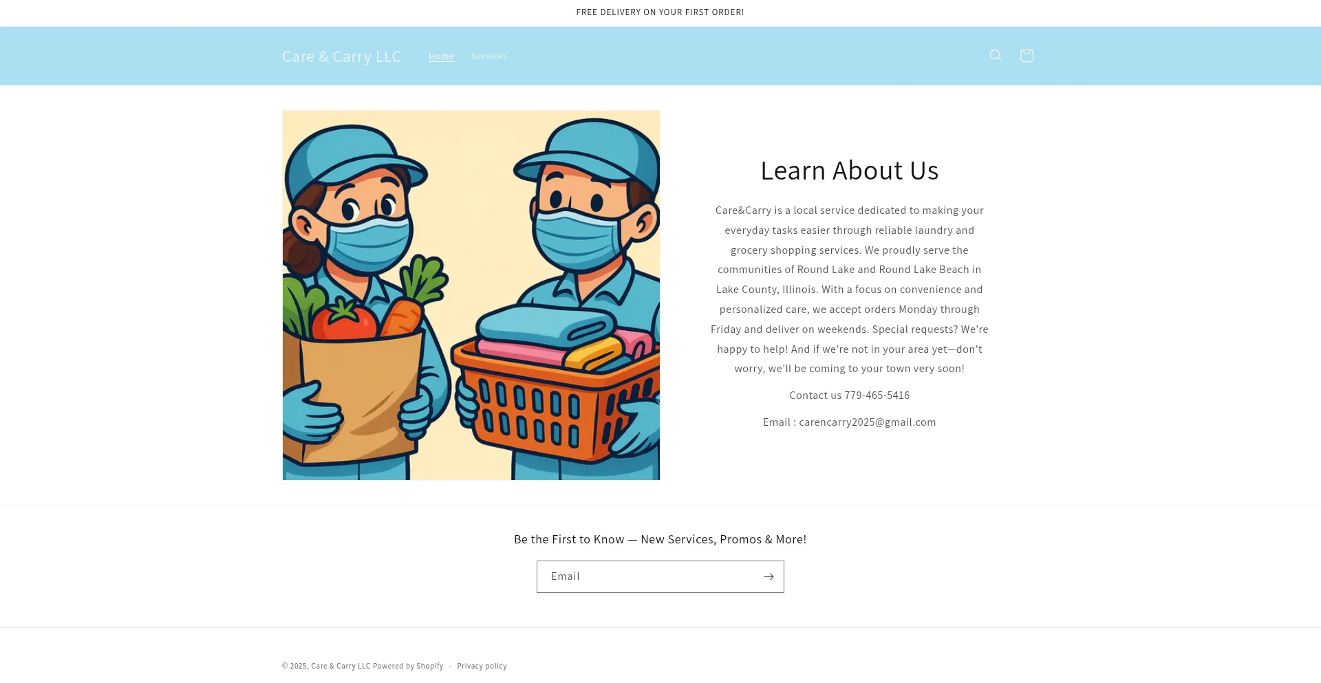 Website screenshot of Carecarryllc.com