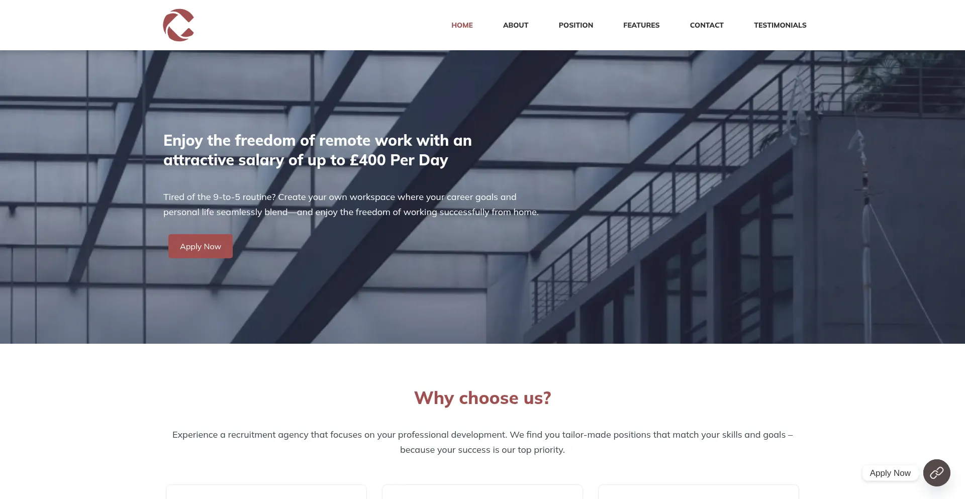 Website screenshot of Career-cluster.com