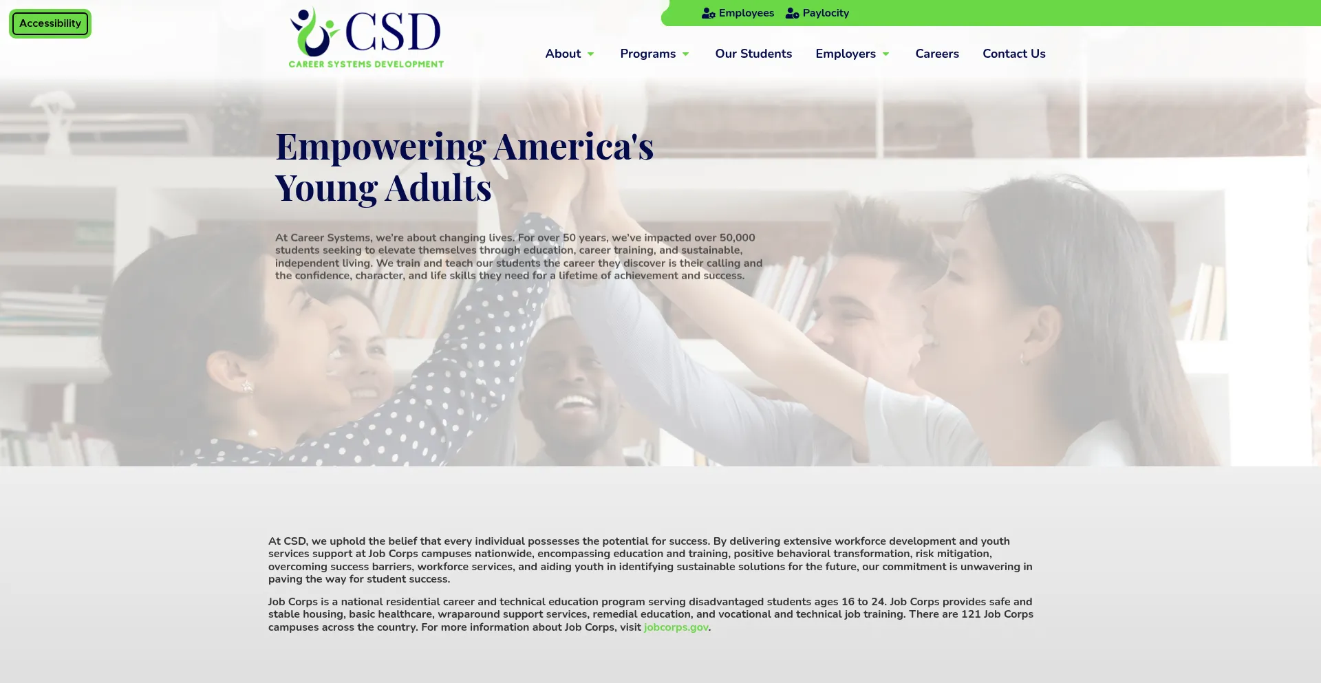 Website screenshot of Careersystems.com