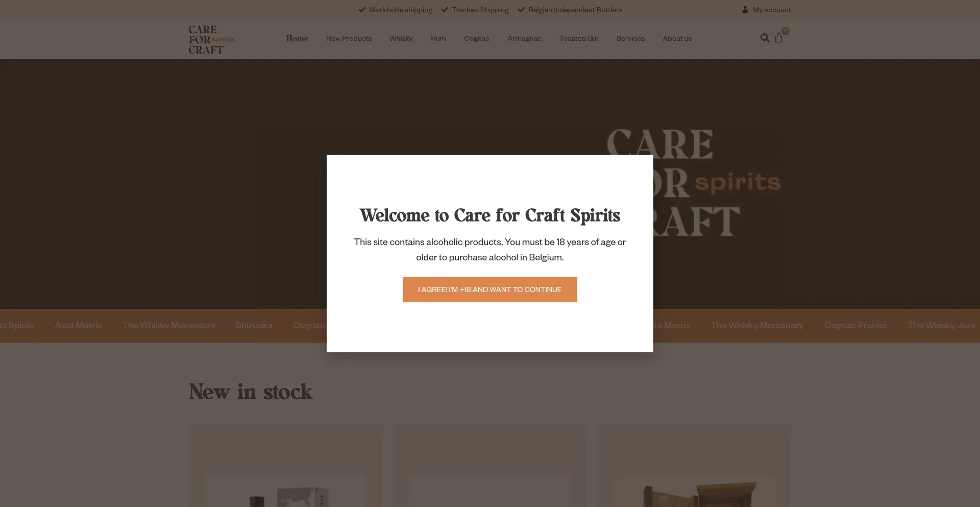 Website screenshot of Careforcraftspirits.com