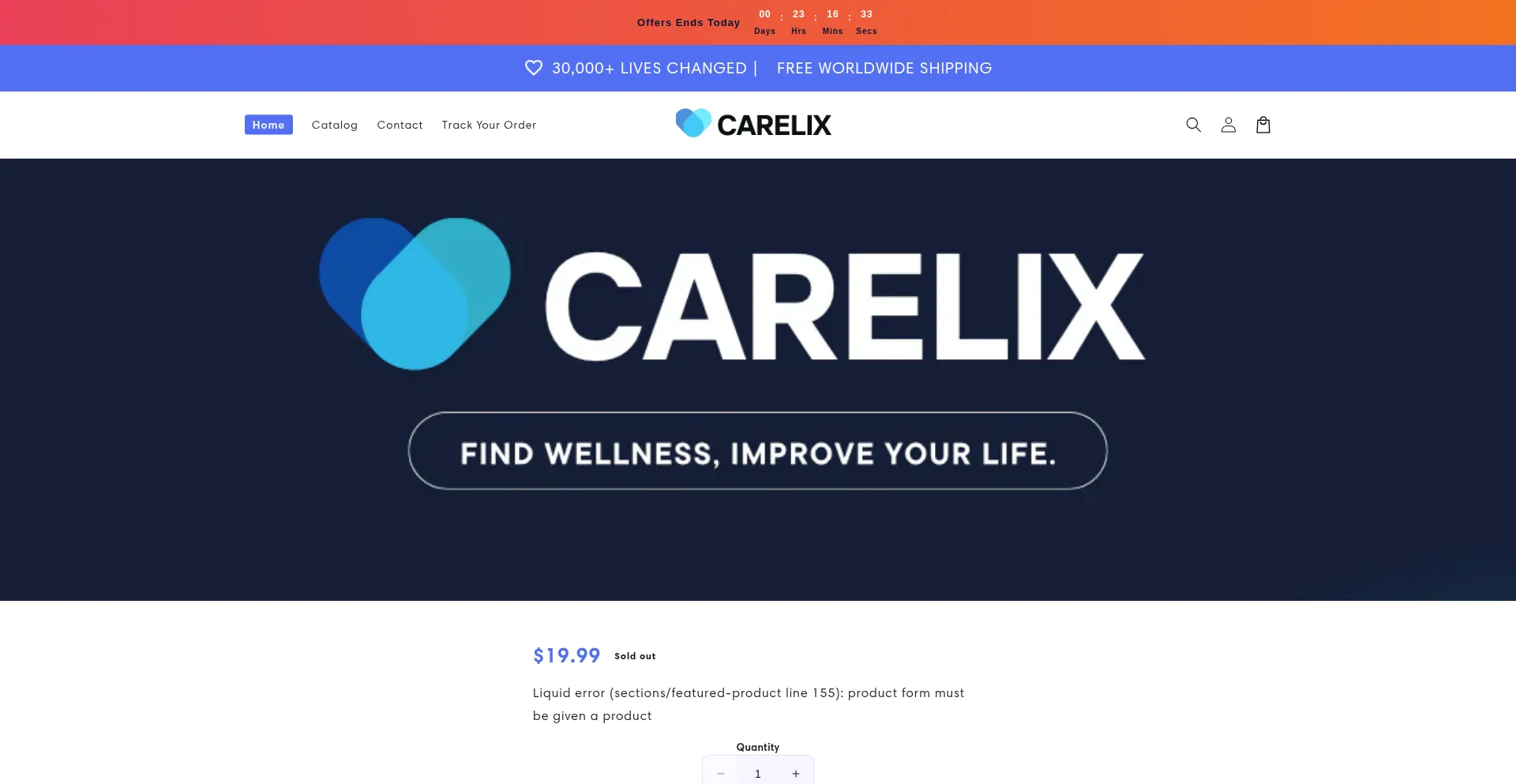 Website screenshot of Carelix.health