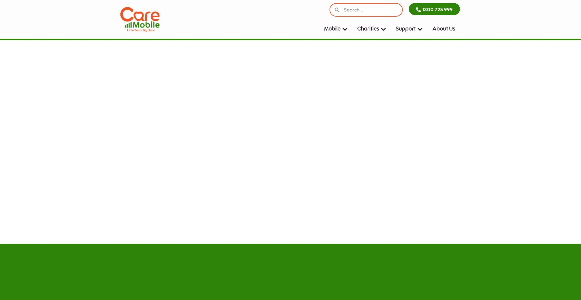 Website screenshot of Caremobile.com.au