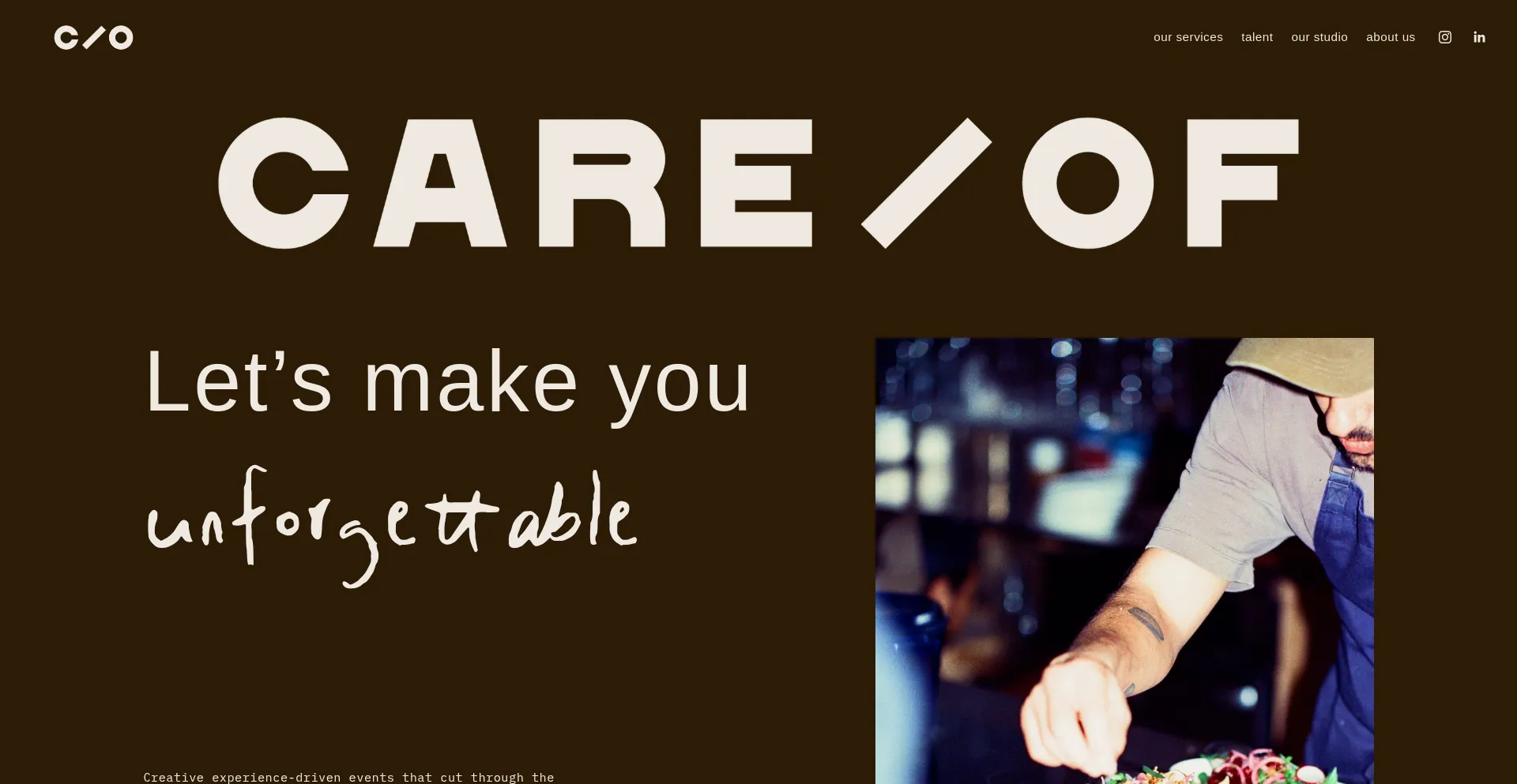 Website screenshot of Careof.work