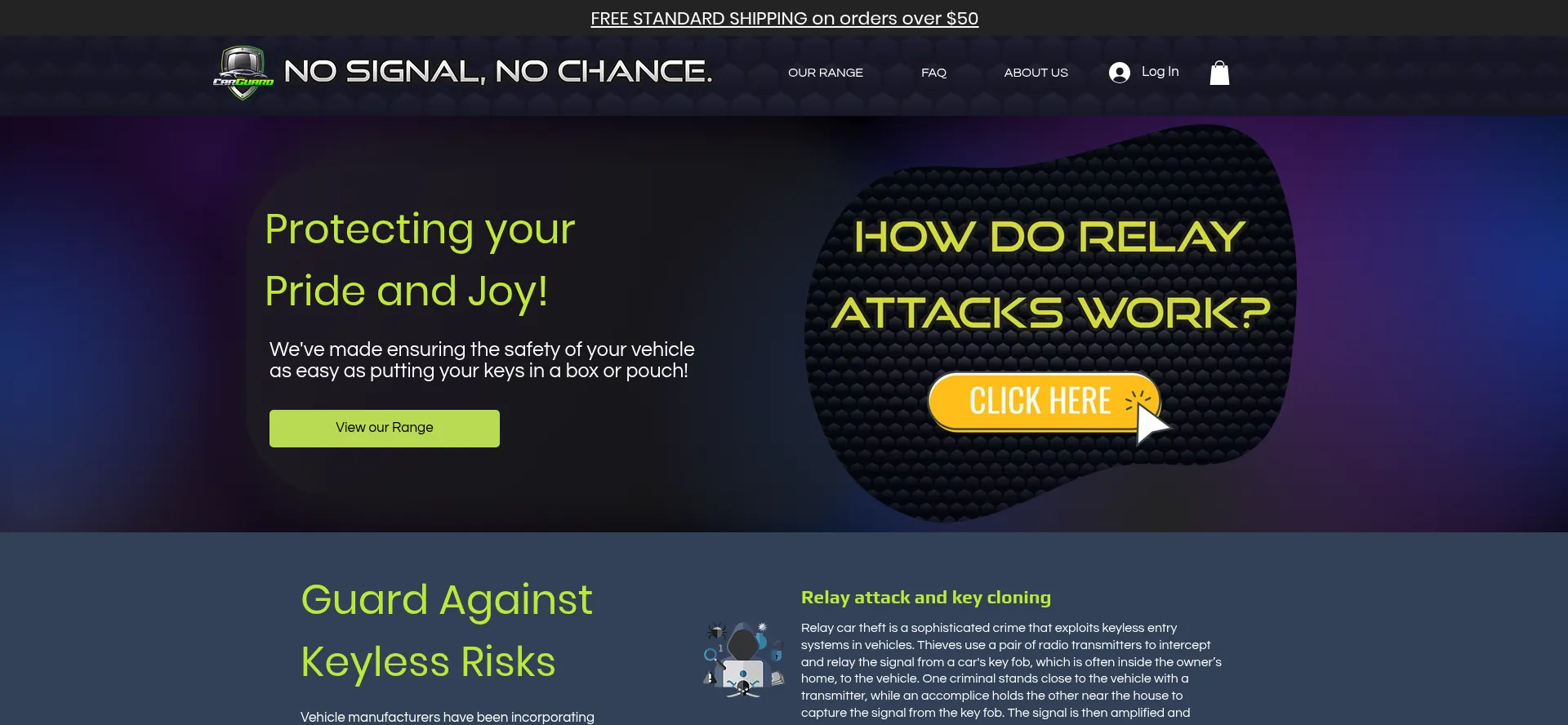 Website screenshot of Carguard.com.au