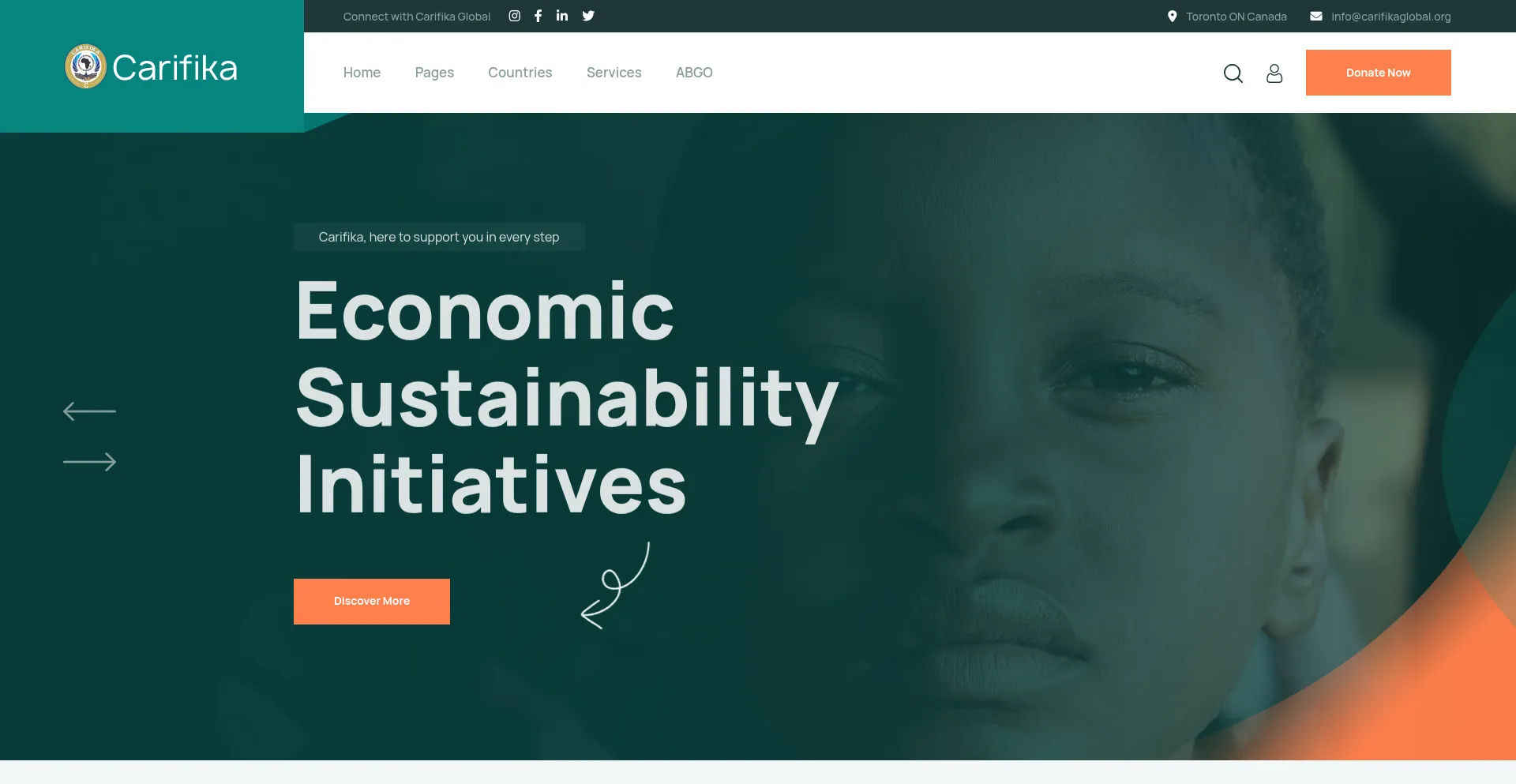 Website screenshot of Carifika.org