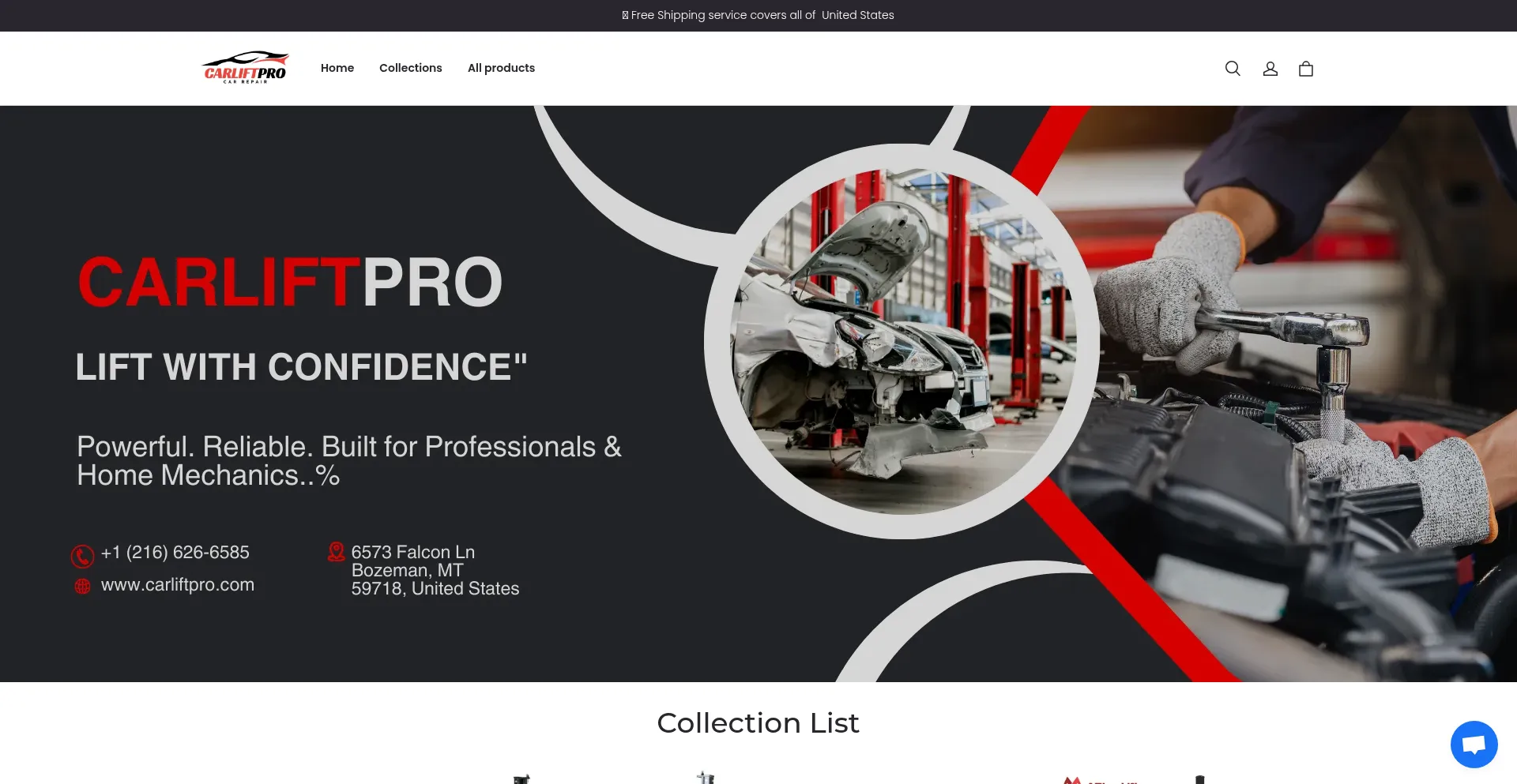 Website screenshot of Carliftpro.com