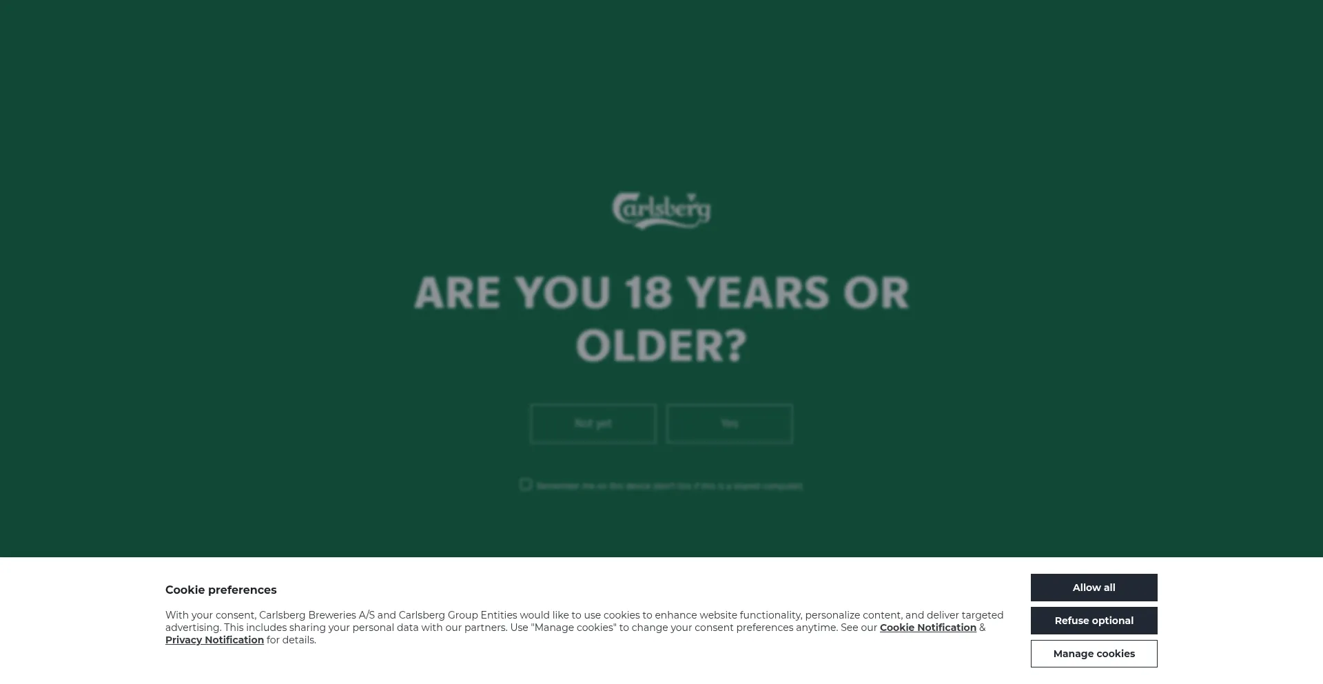 Carlsberg.com Screenshot
