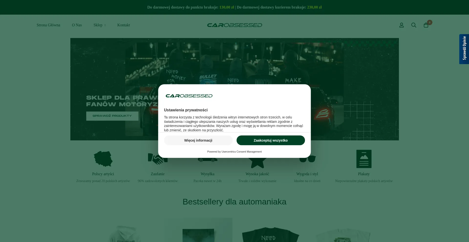 Website screenshot of Carobsessed.pl