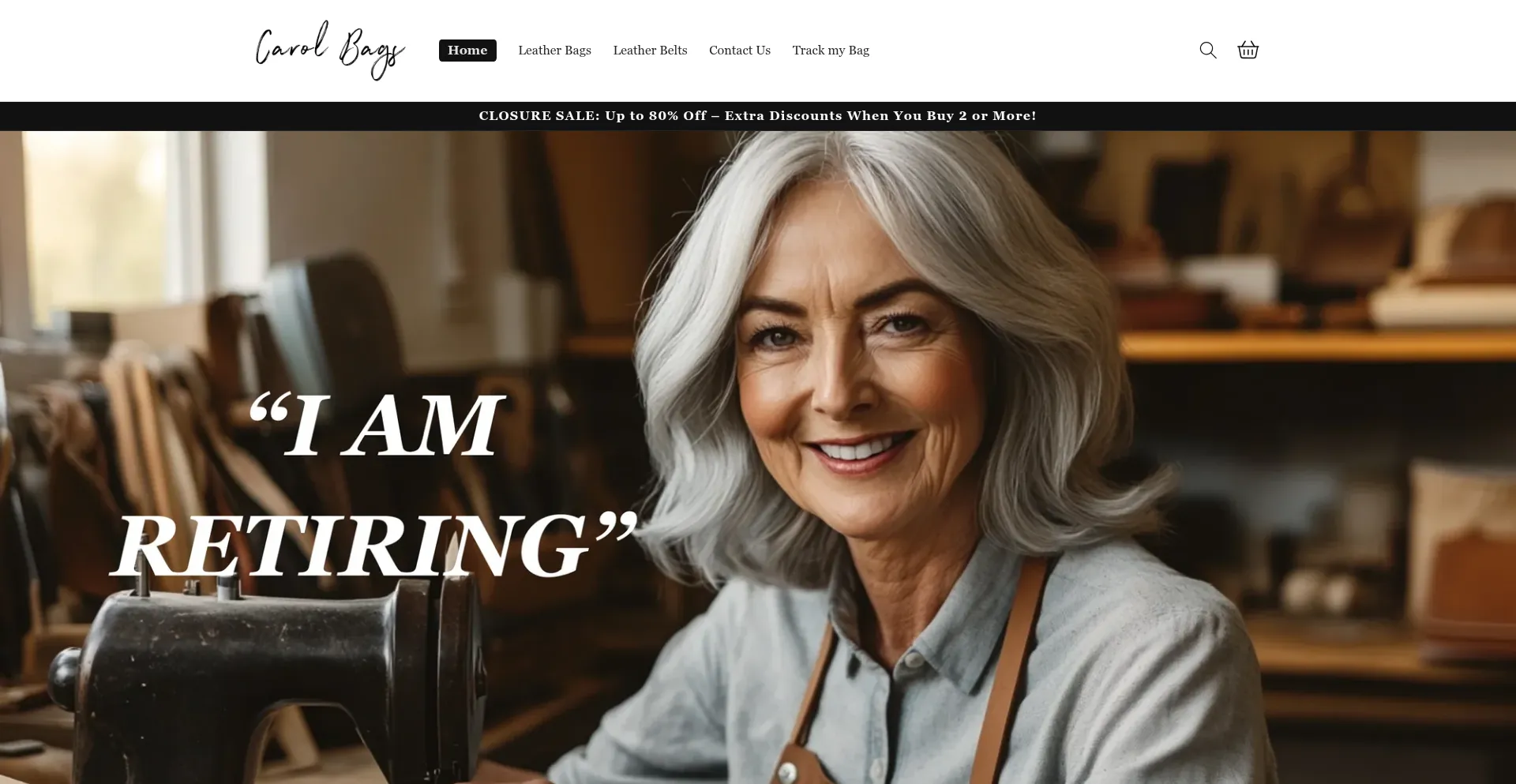 Website screenshot of Carol-bags.com