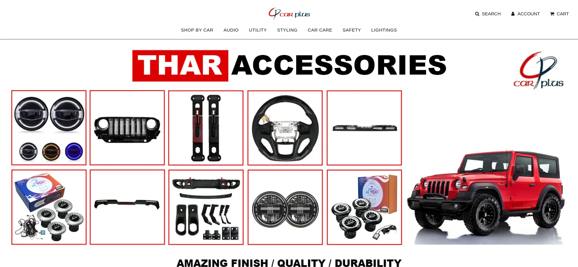 Website screenshot of Carplus.in