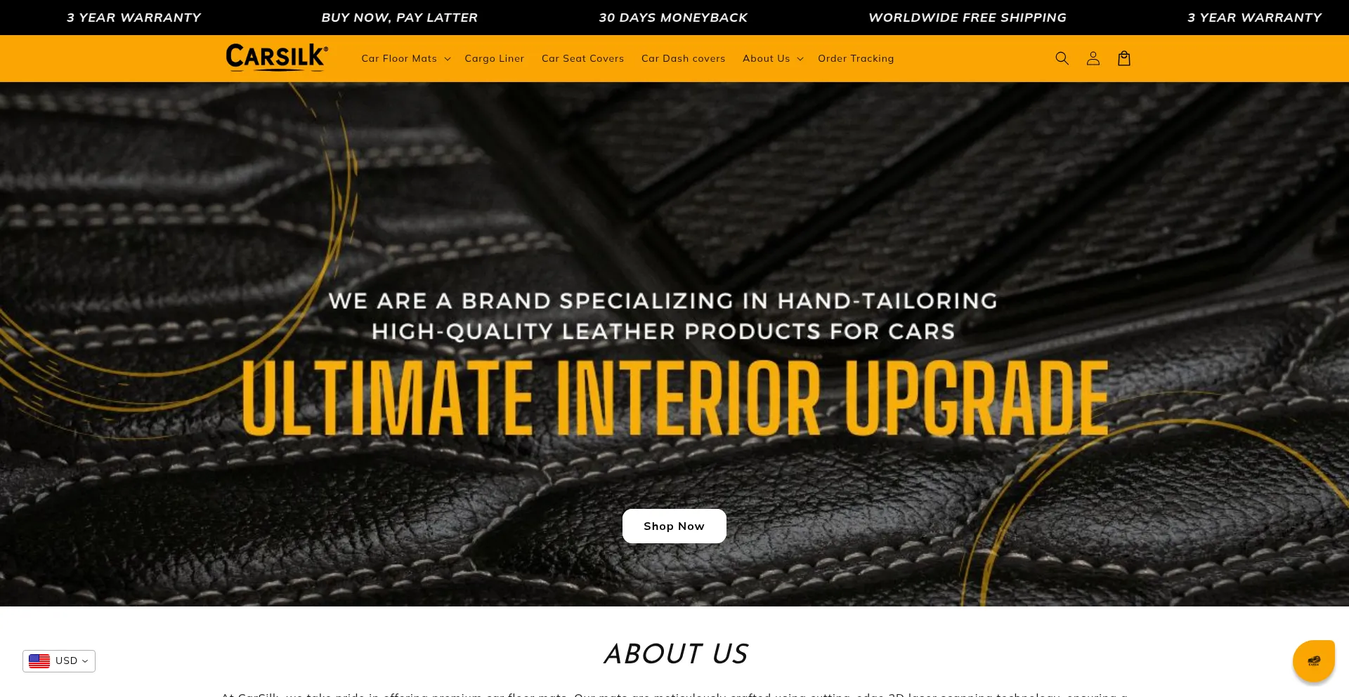 Website screenshot of Carsilks.com