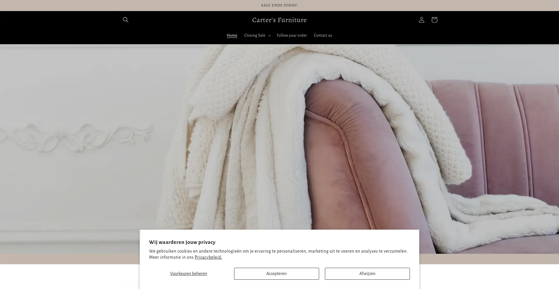 Website screenshot of Carters-furniture.com