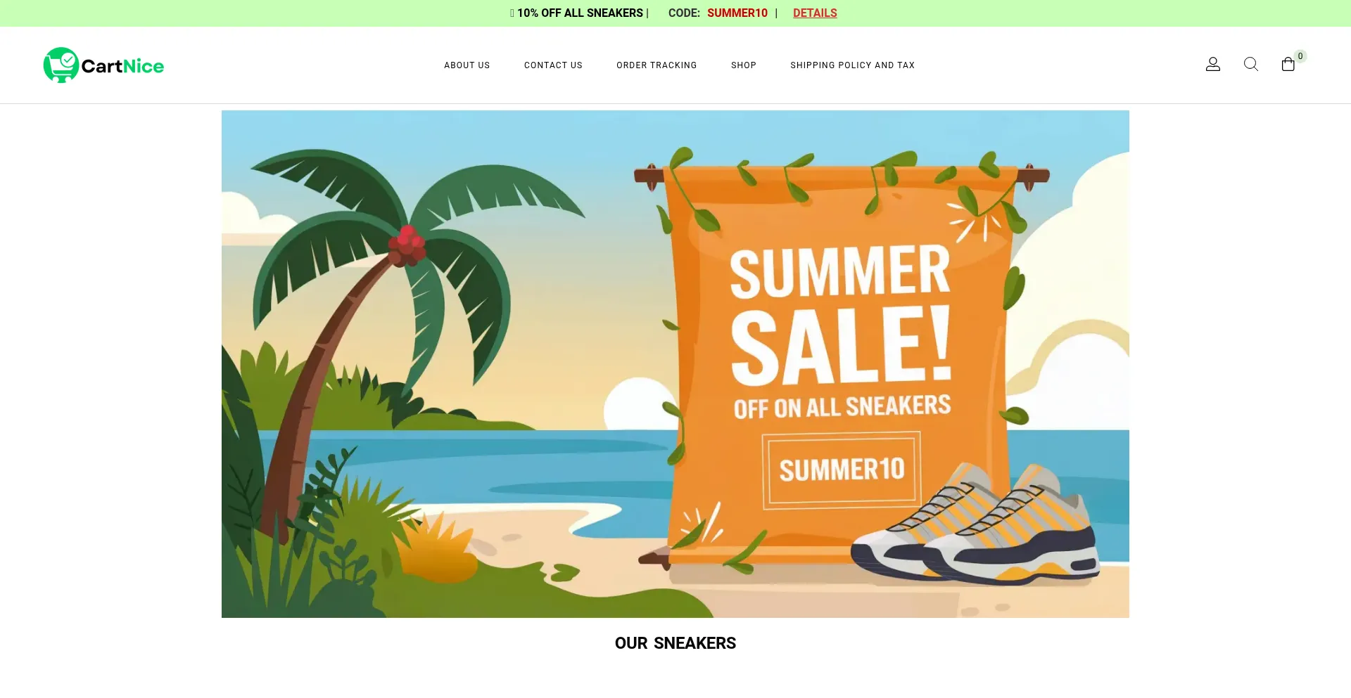 Website screenshot of Cartnice.com