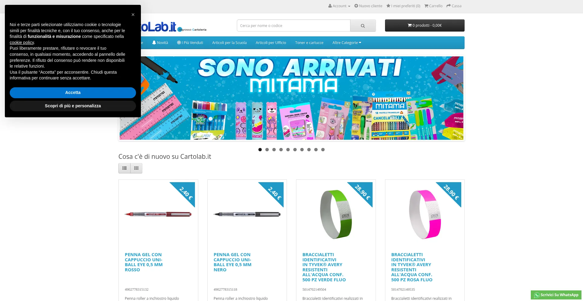 Website screenshot of Cartolab.it