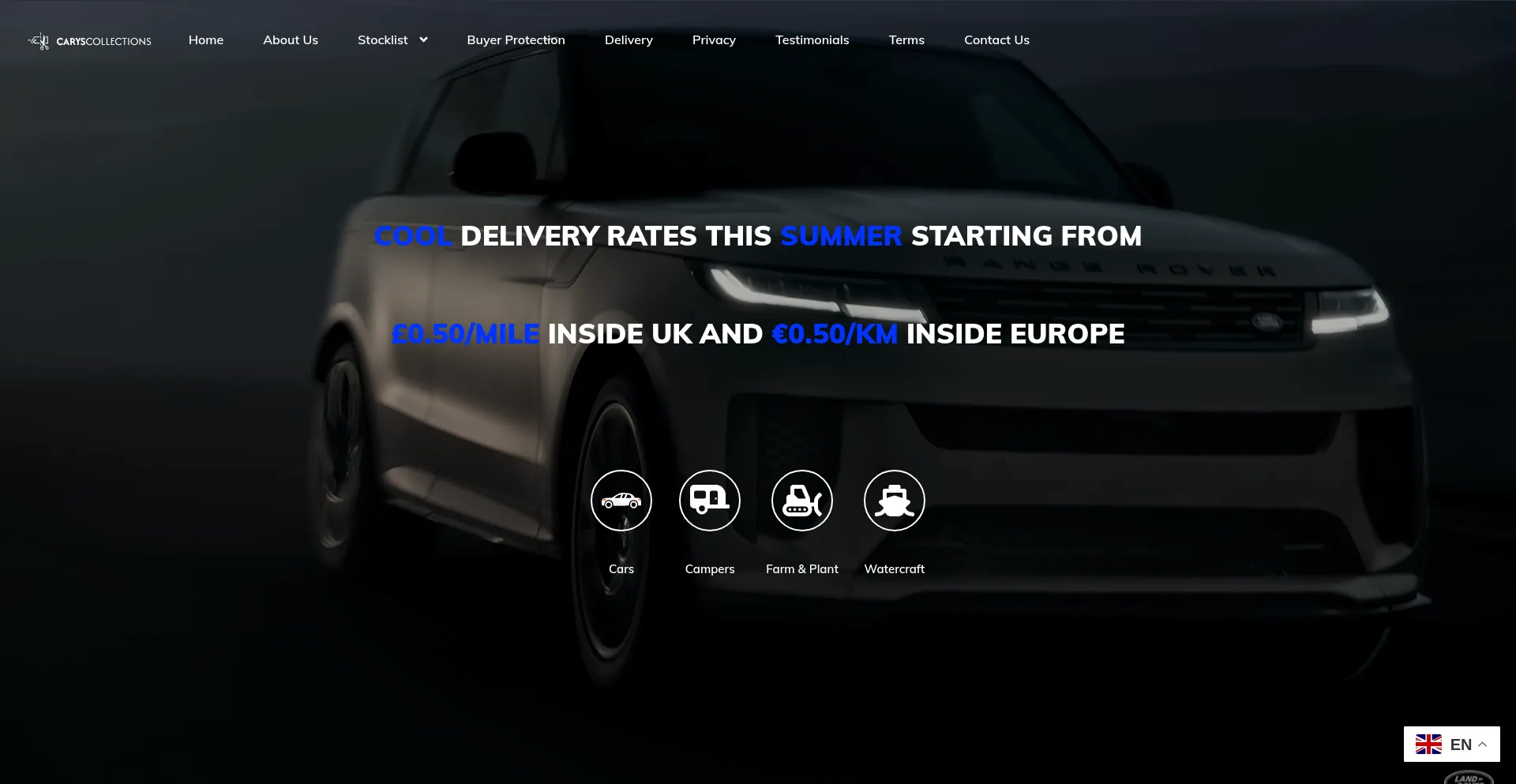 Website screenshot of Caryscollections.com