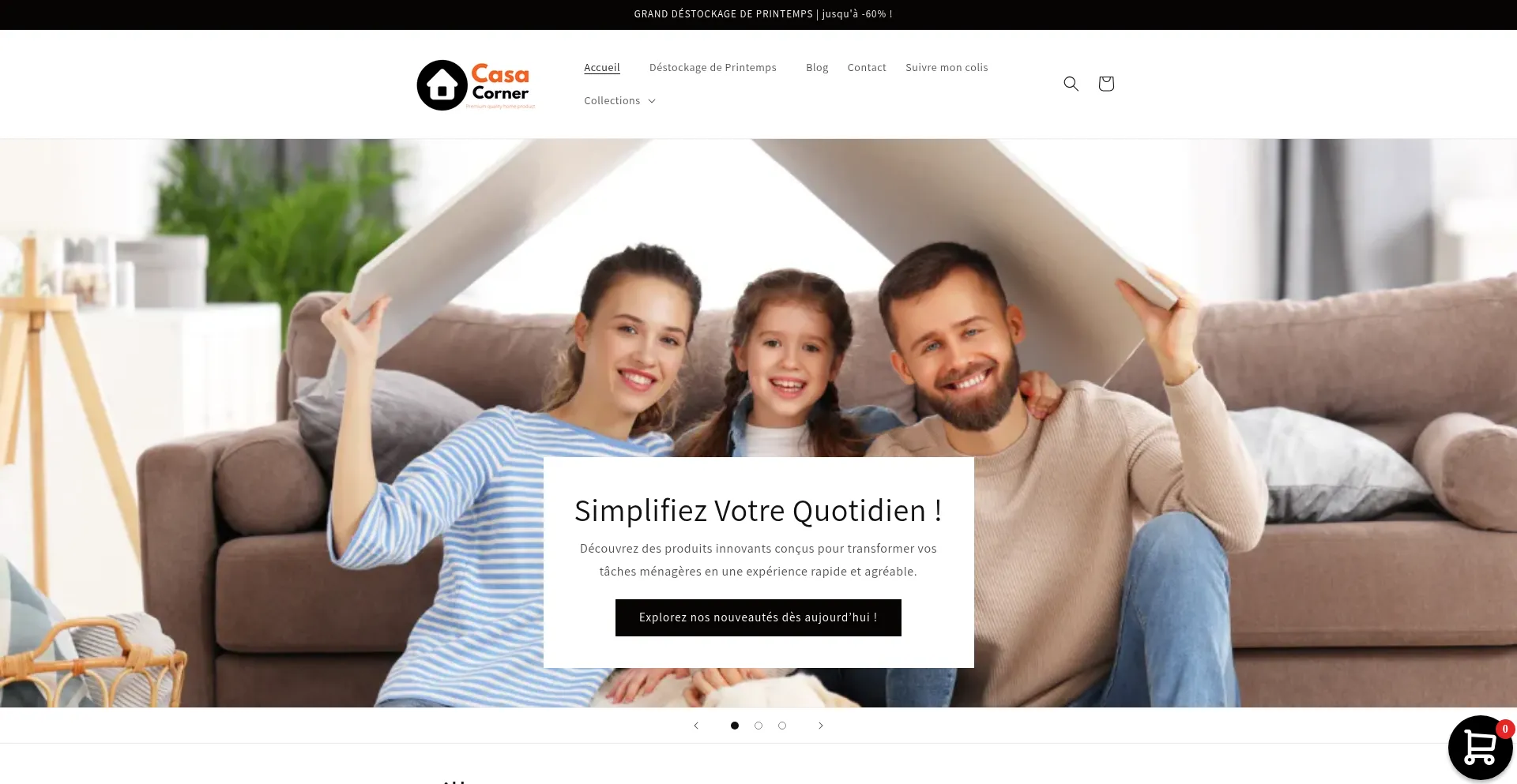 Website screenshot of Casacorner.fr