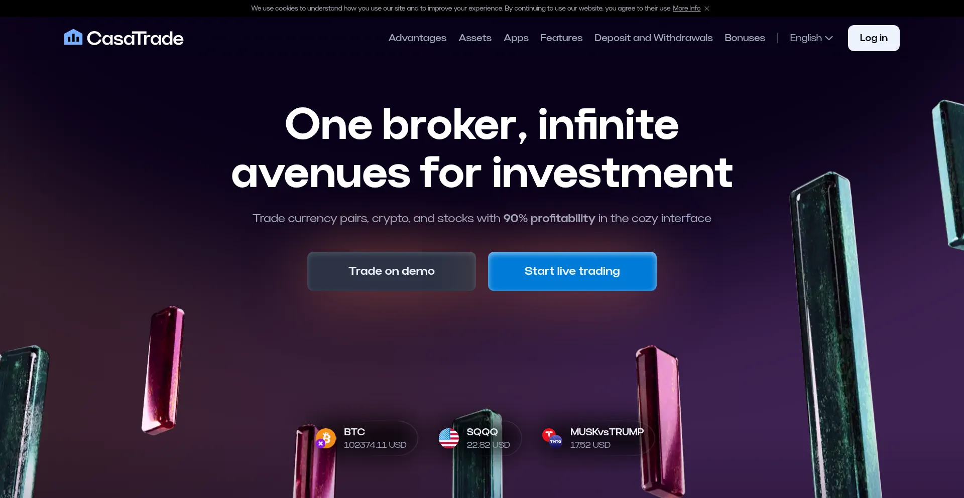 Website screenshot of Casatrade.com