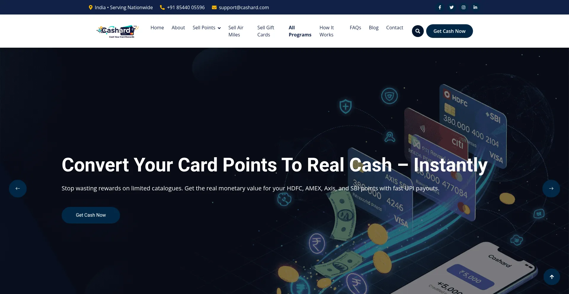Cashard.com Screenshot