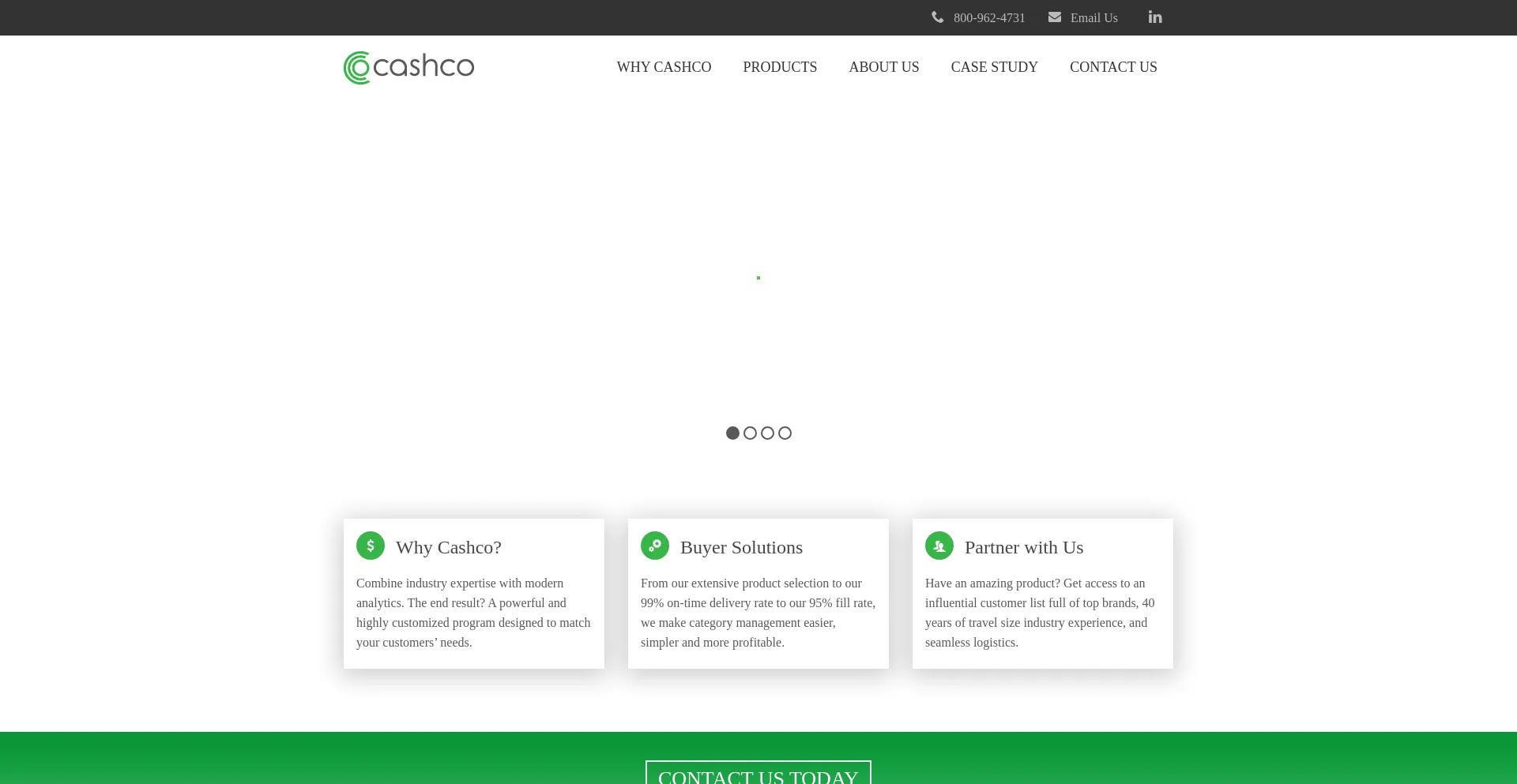 Website screenshot of Cashcoinc.com