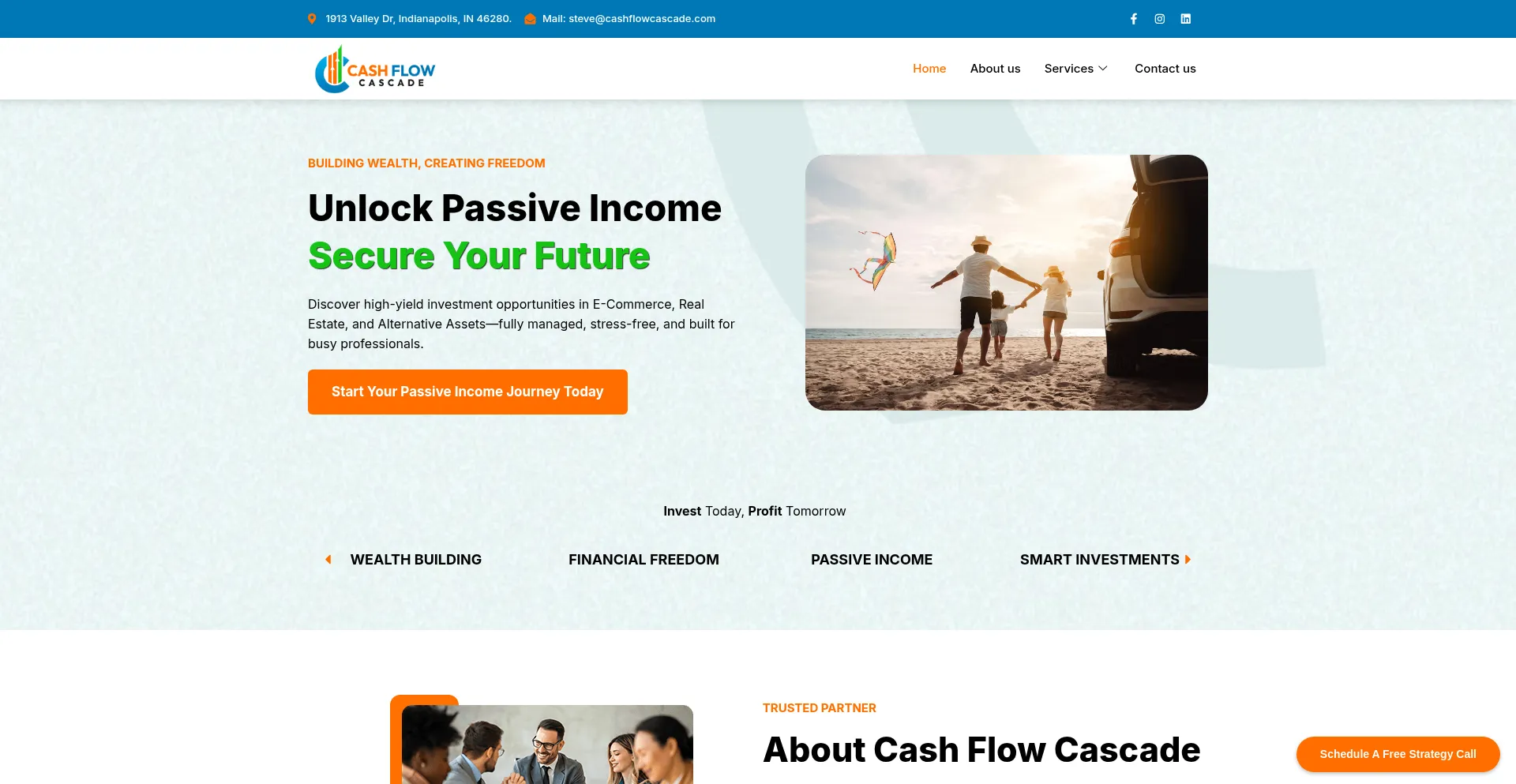 Website screenshot of Cashflowcascade.com