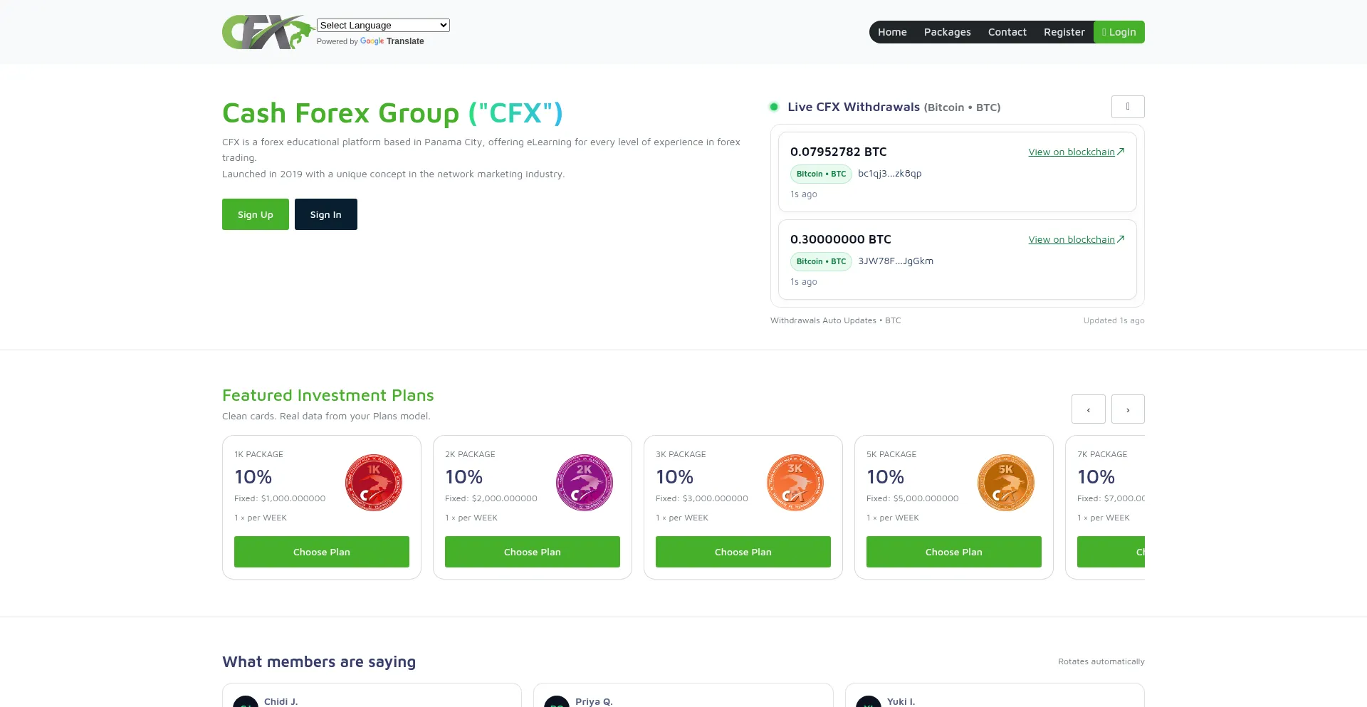Cashforex.group Screenshot