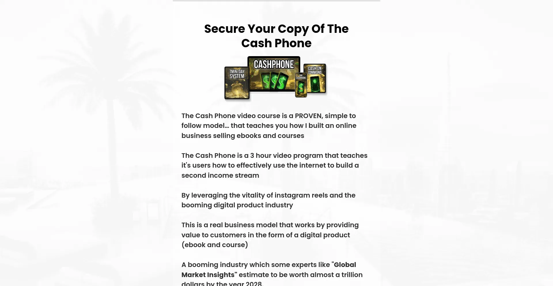 Website screenshot of Cashphoneoriginal.com