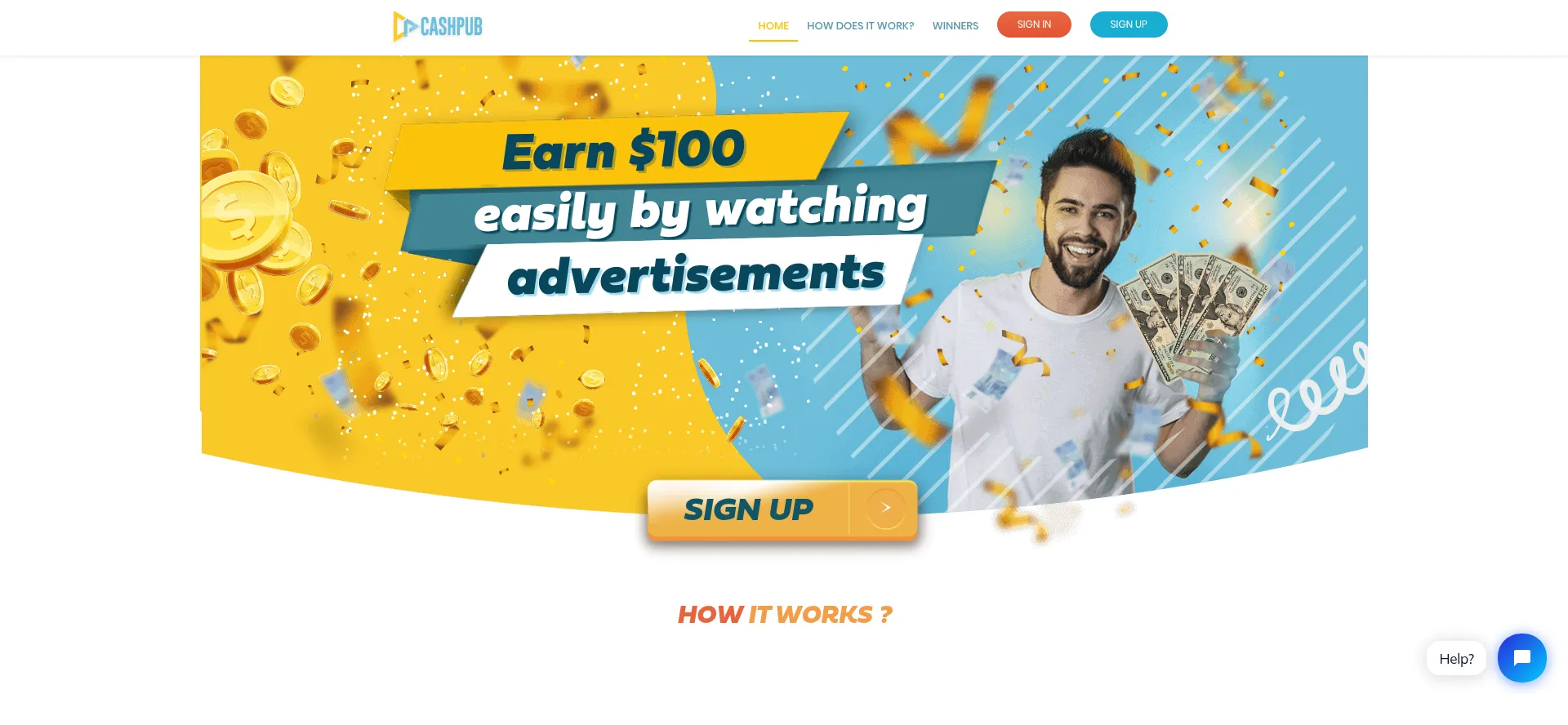 Website screenshot of Cashpub.ma