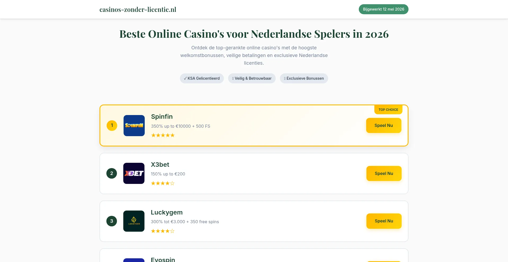 Casinos-zonder-licentie.nl