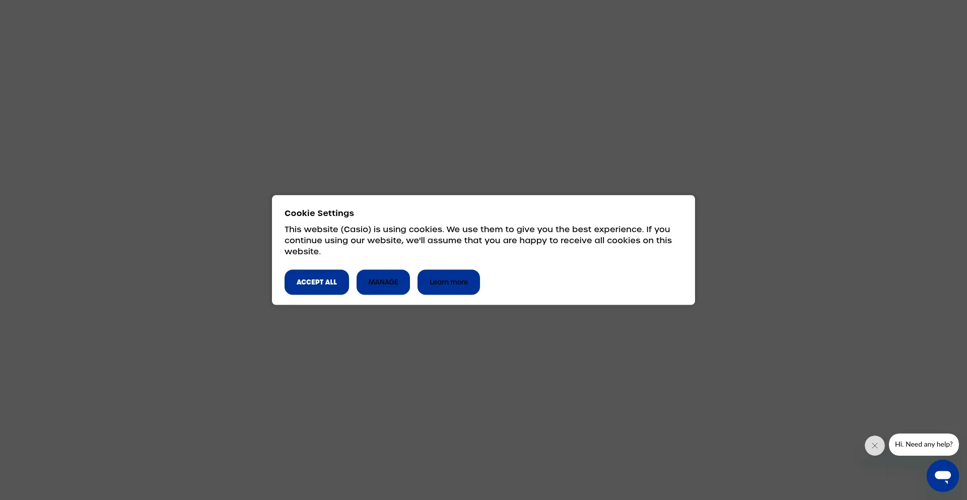 Website screenshot of Casio.co.uk