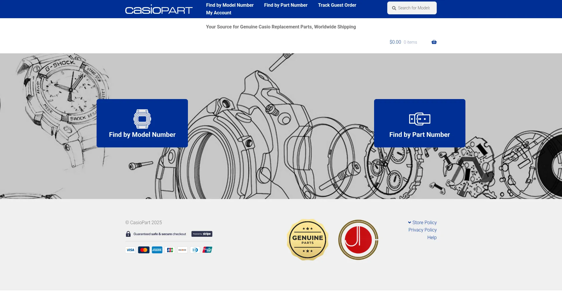 Website screenshot of Casiopart.com
