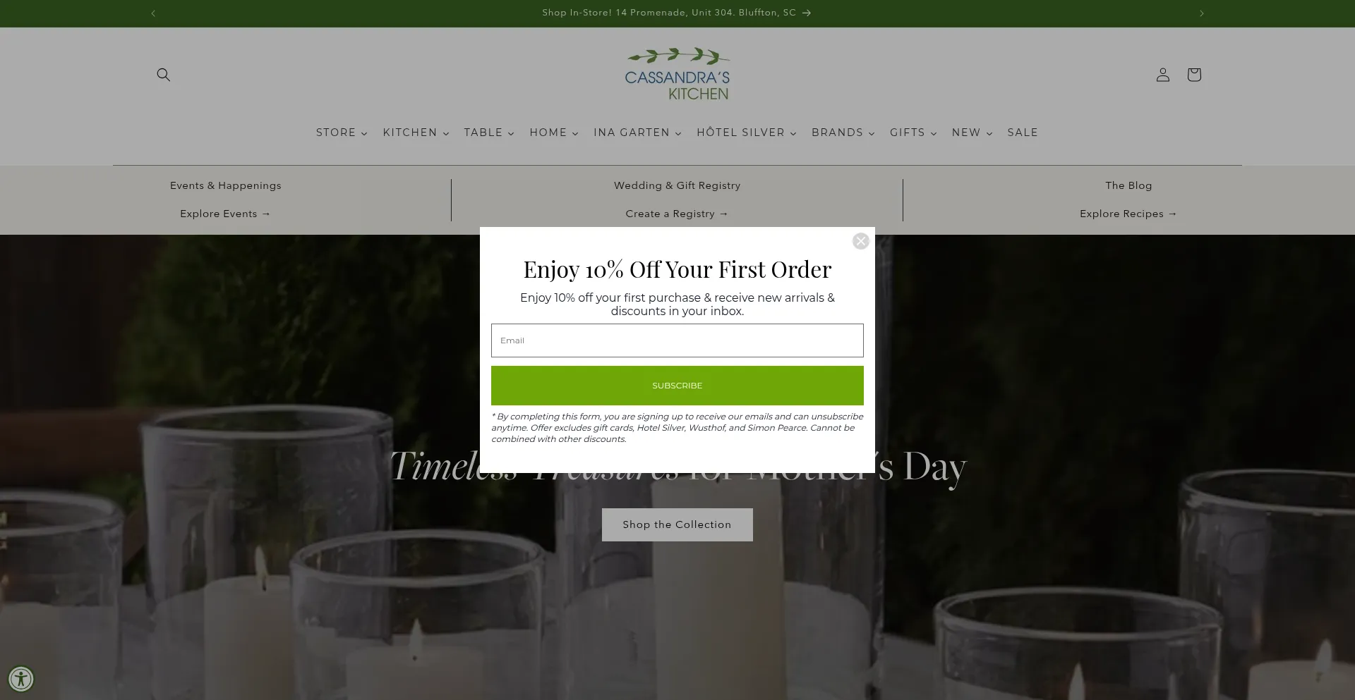 Website screenshot of Cassandraskitchen.com