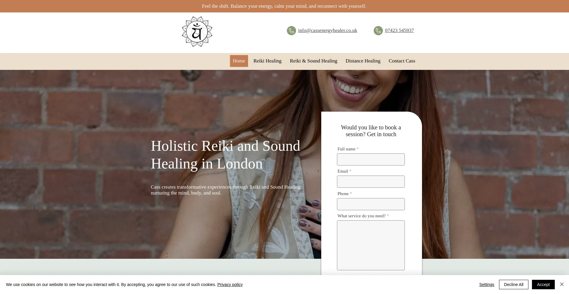 Website screenshot of Cassenergyhealer.co.uk