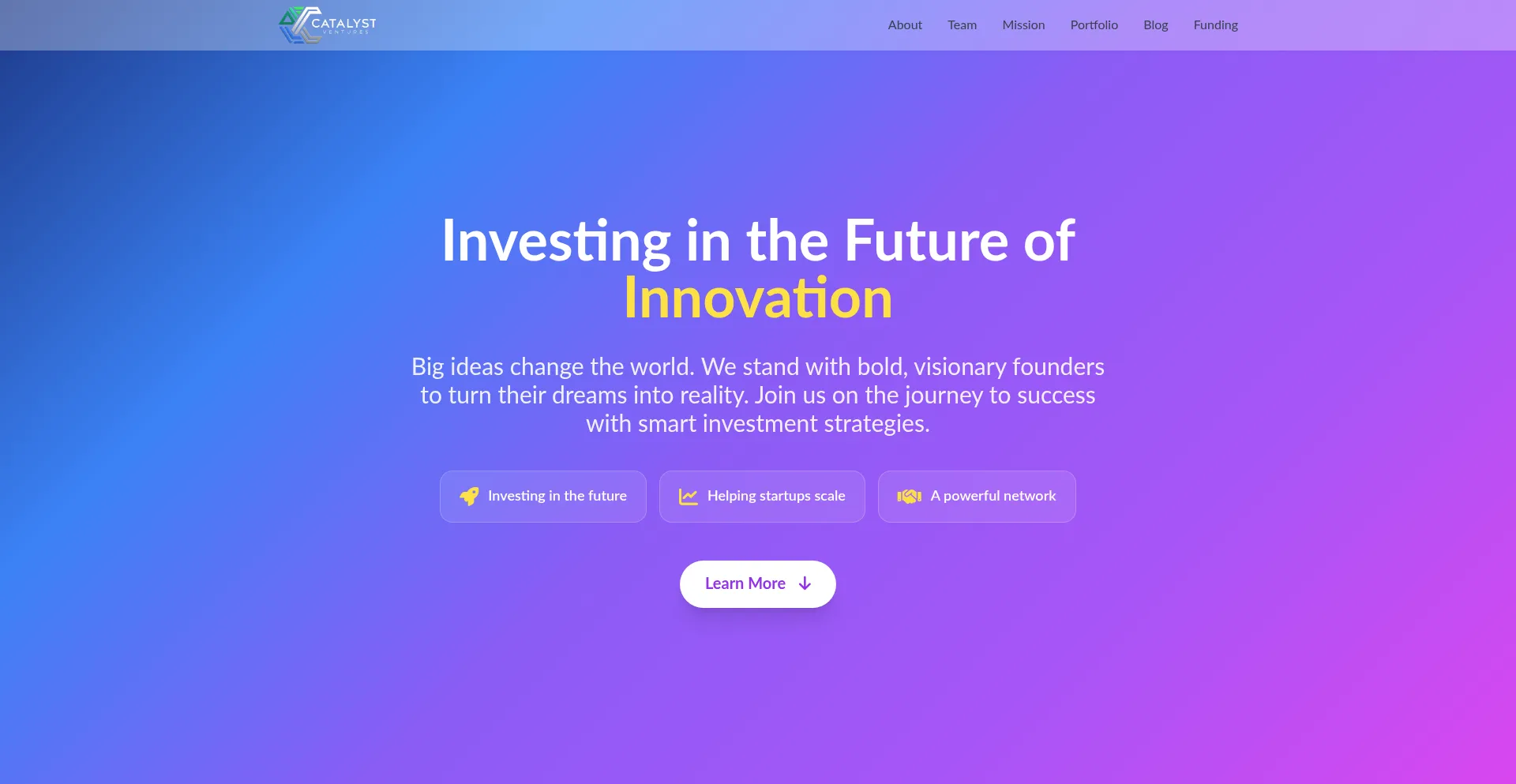 Website screenshot of Catalystventures.vc