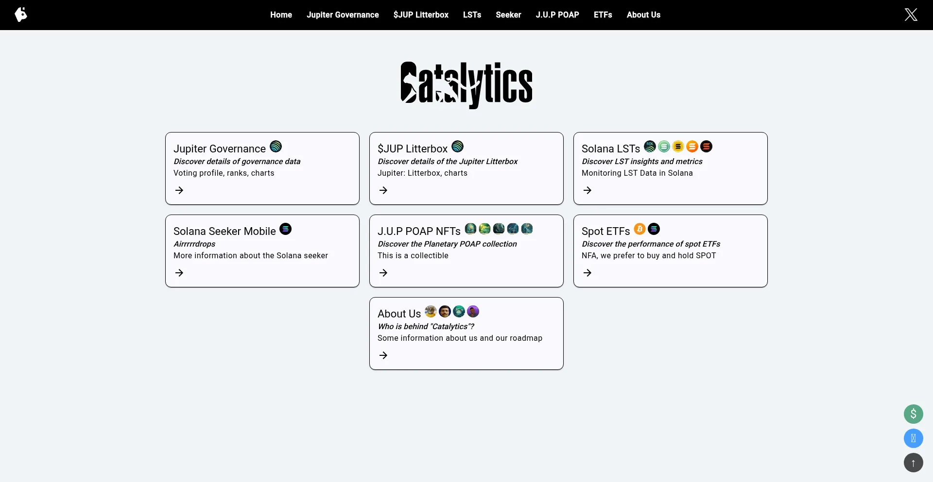 Website screenshot of Catalytics.pro
