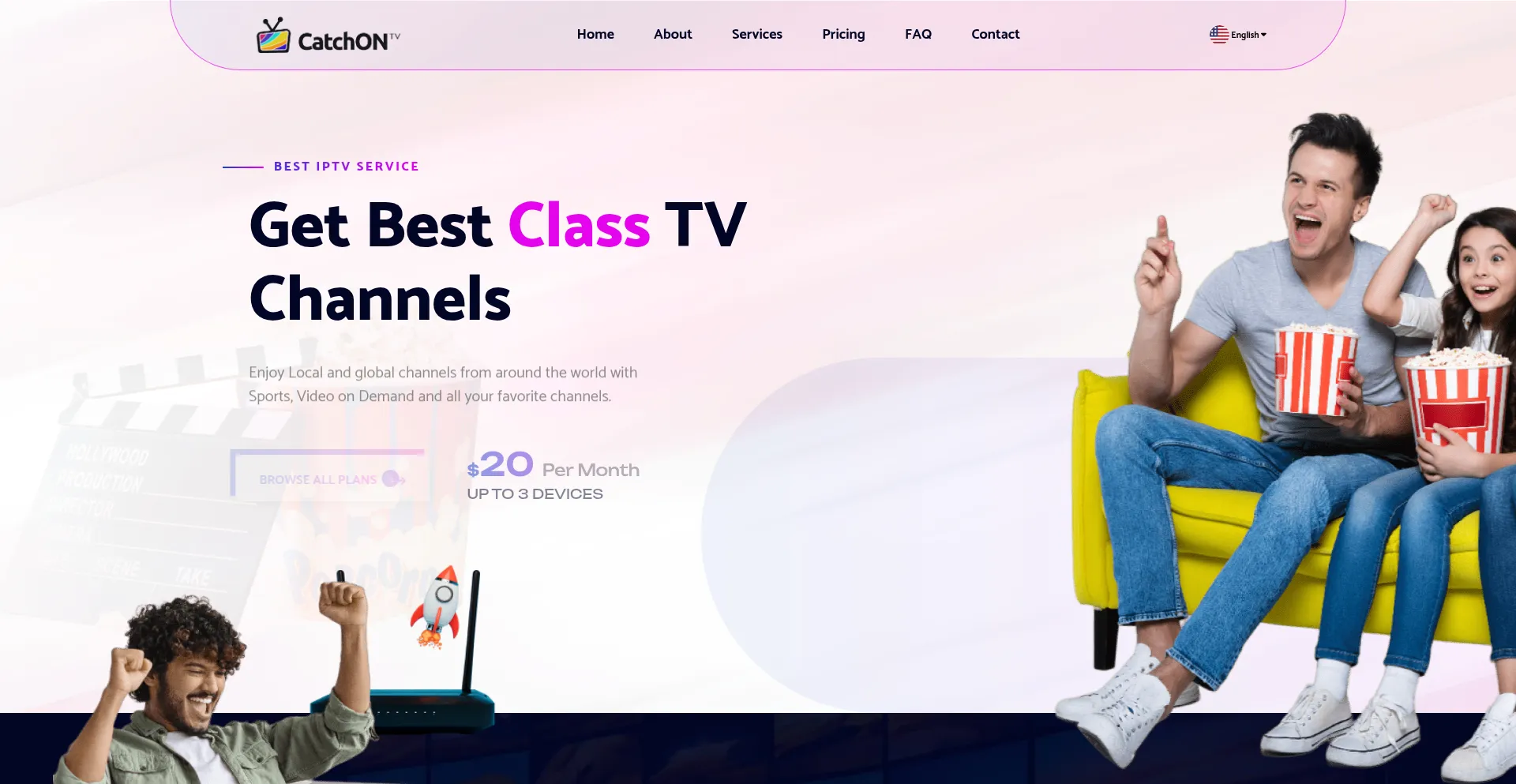 Website screenshot of Catchontv.vip