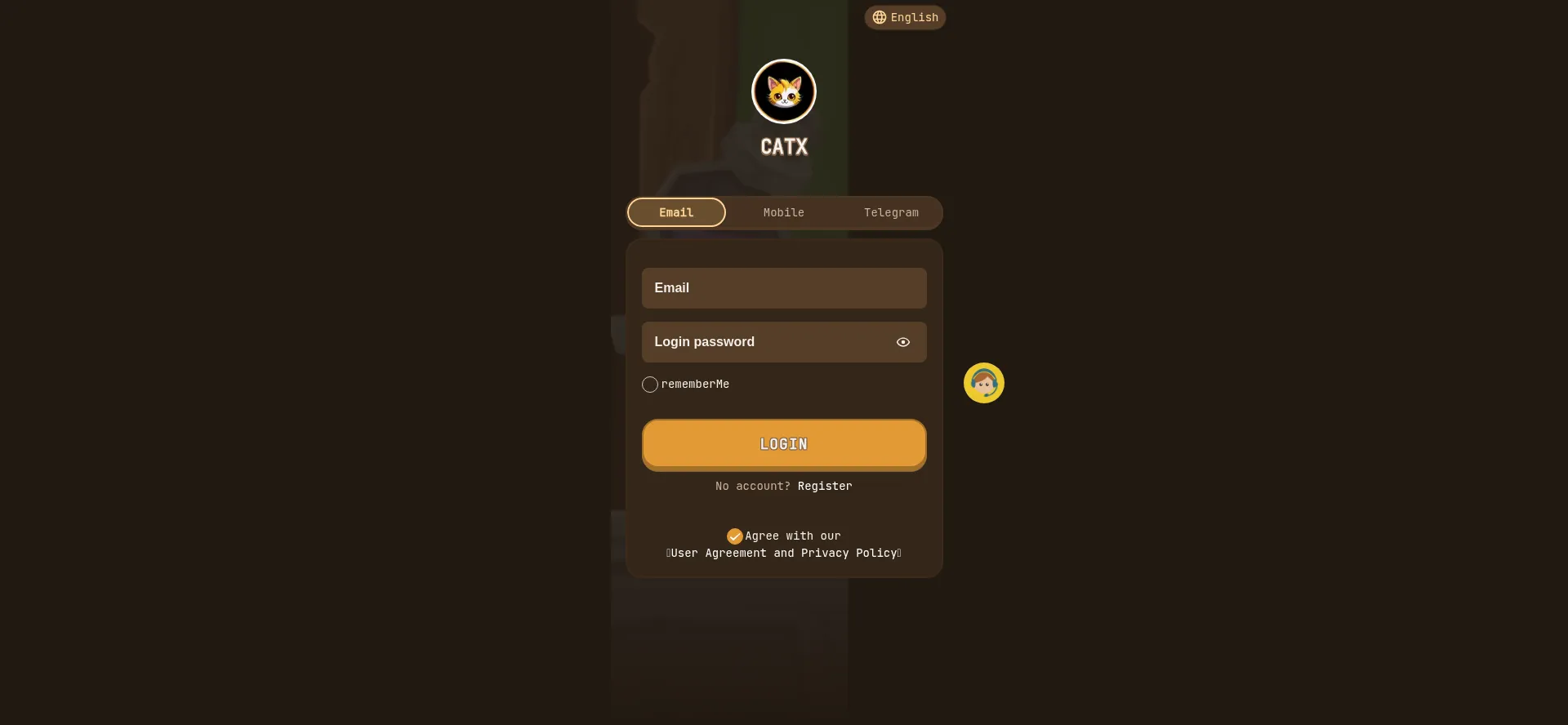 Website screenshot of Catx.bar