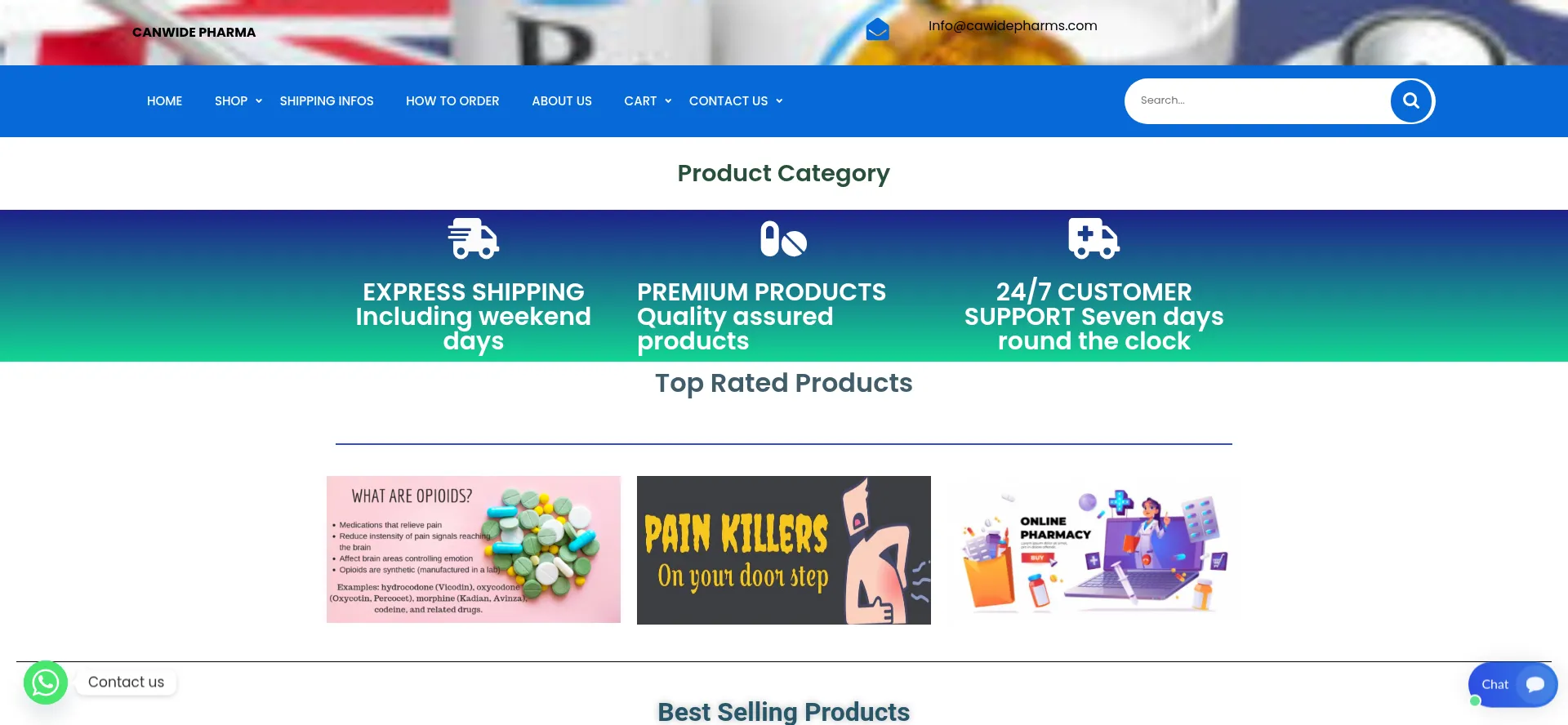 Website screenshot of Cawidepharms.com