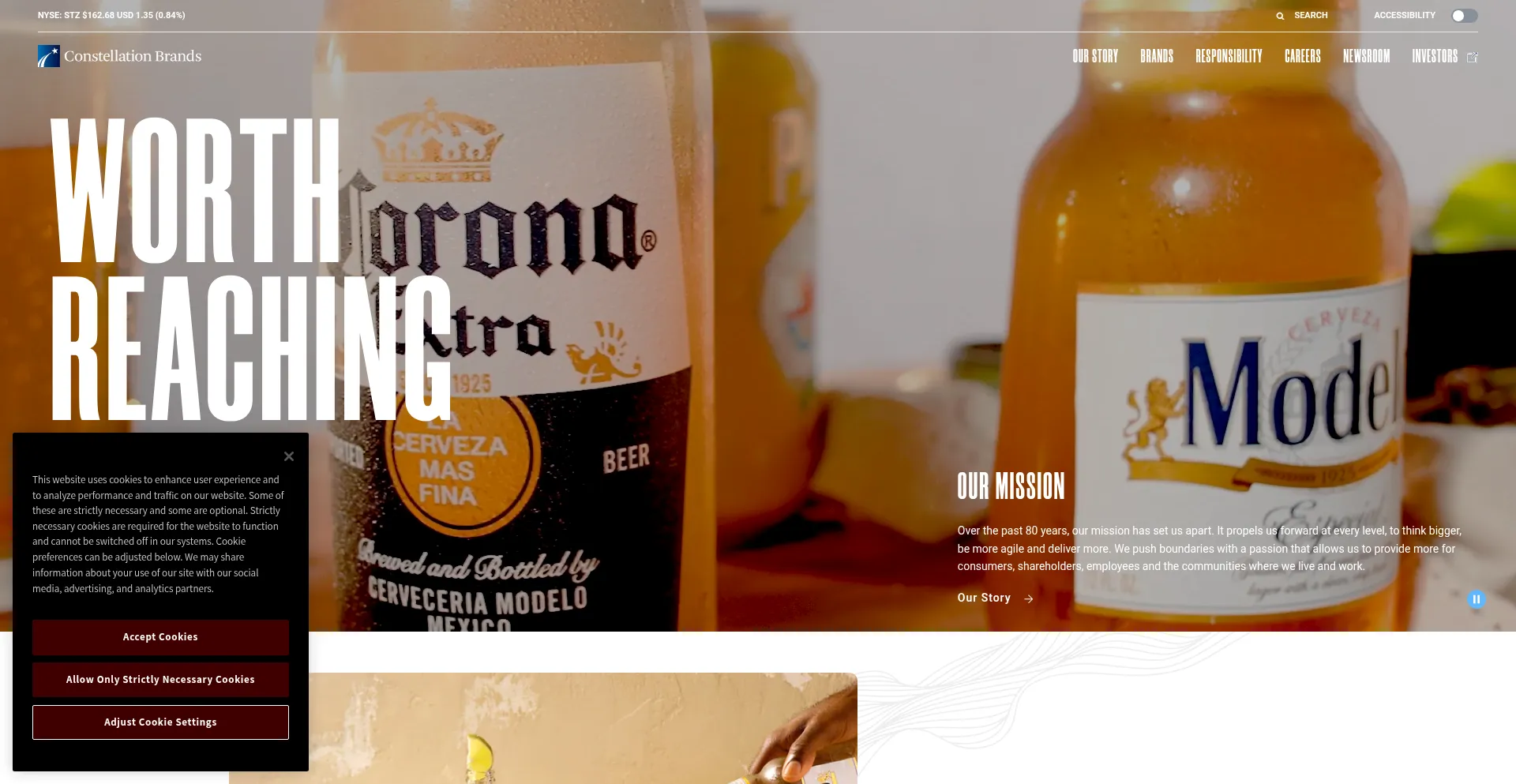 Website screenshot of Cbrands.com