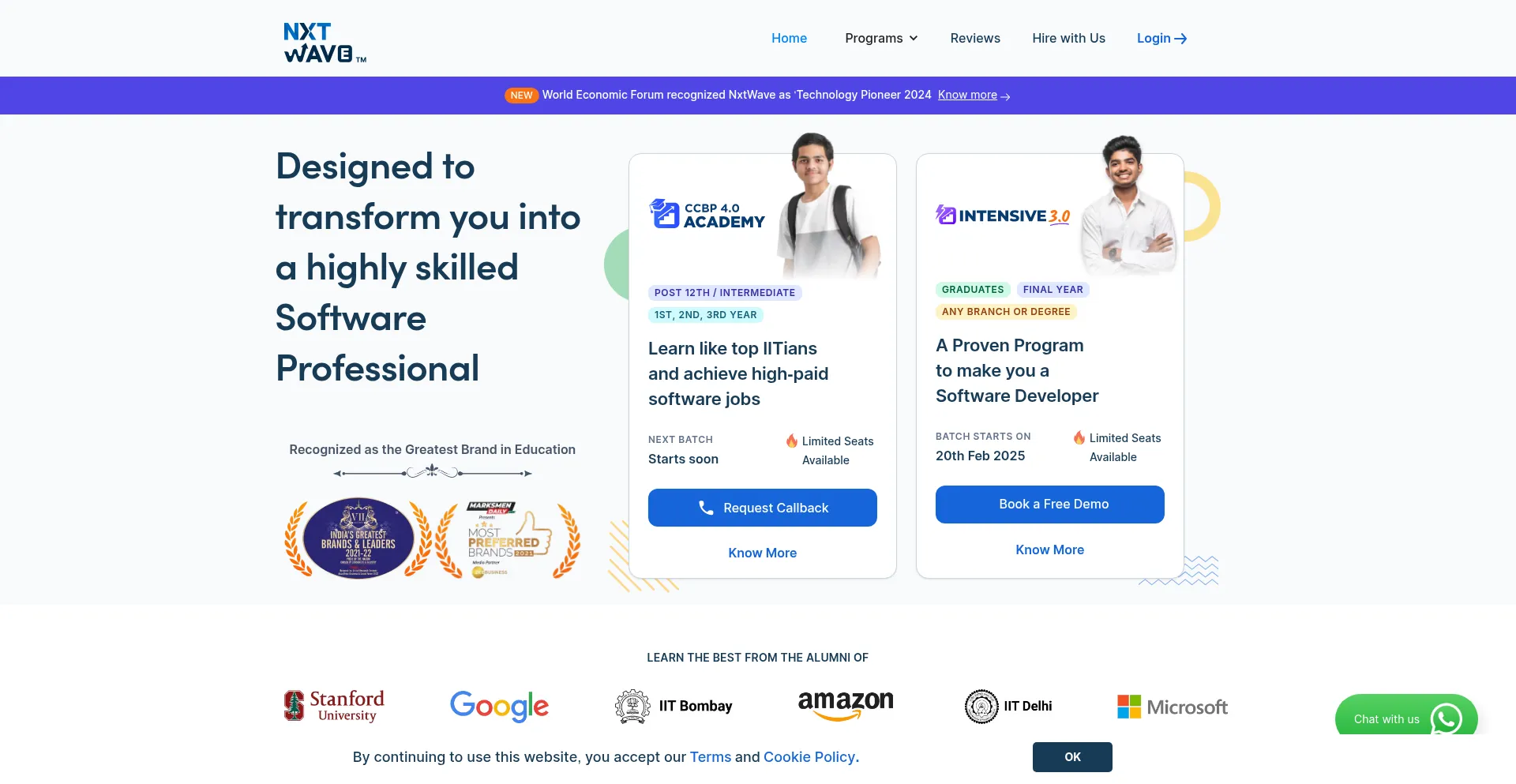 Website screenshot of Ccbp.in