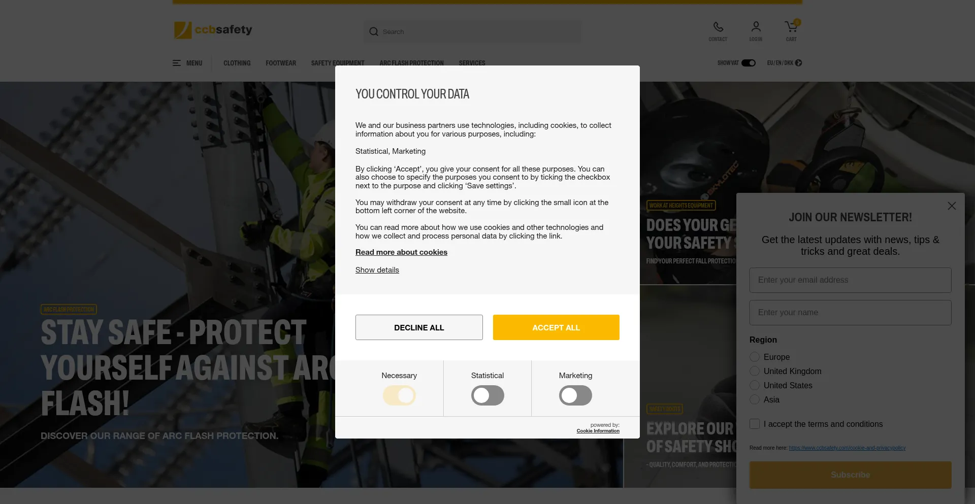 Website screenshot of Ccbsafety.com