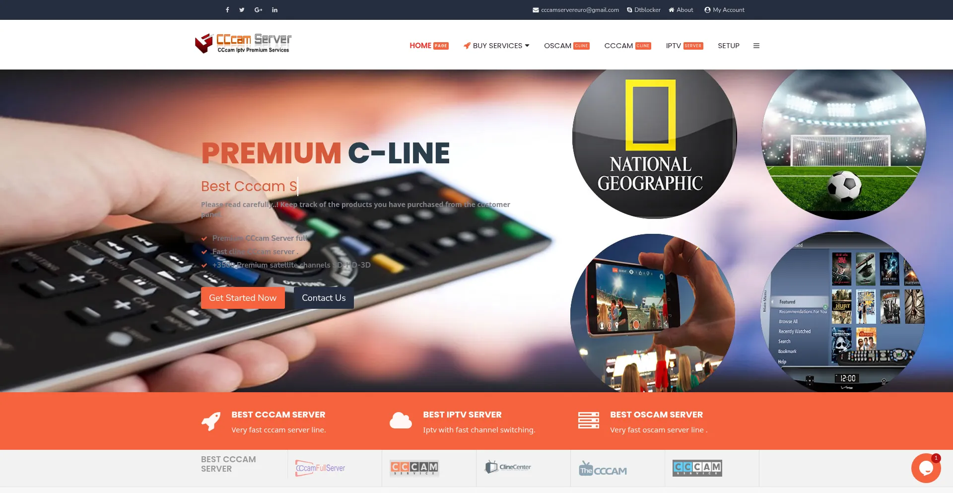 Website screenshot of Cccamserver.xyz