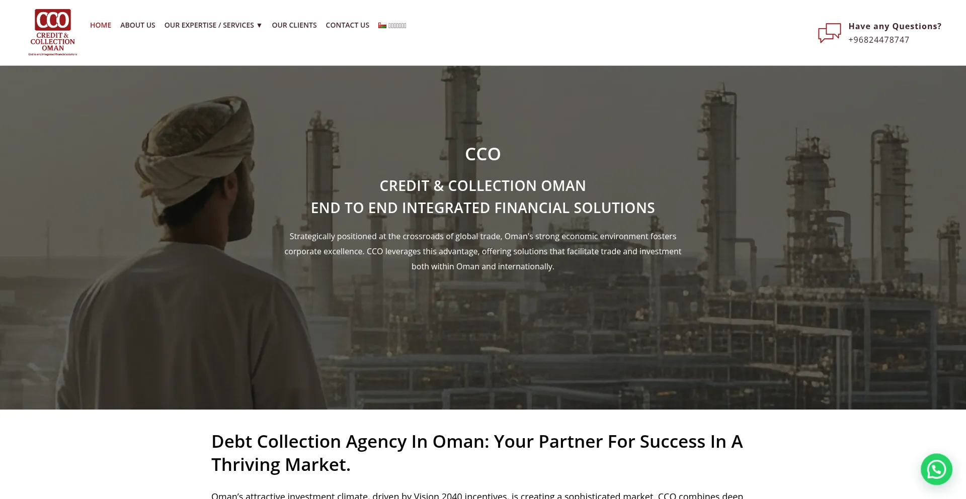 Website screenshot of Cco-om.com