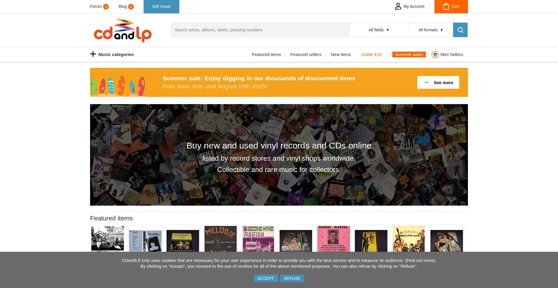 Website screenshot of Cdandlp.com
