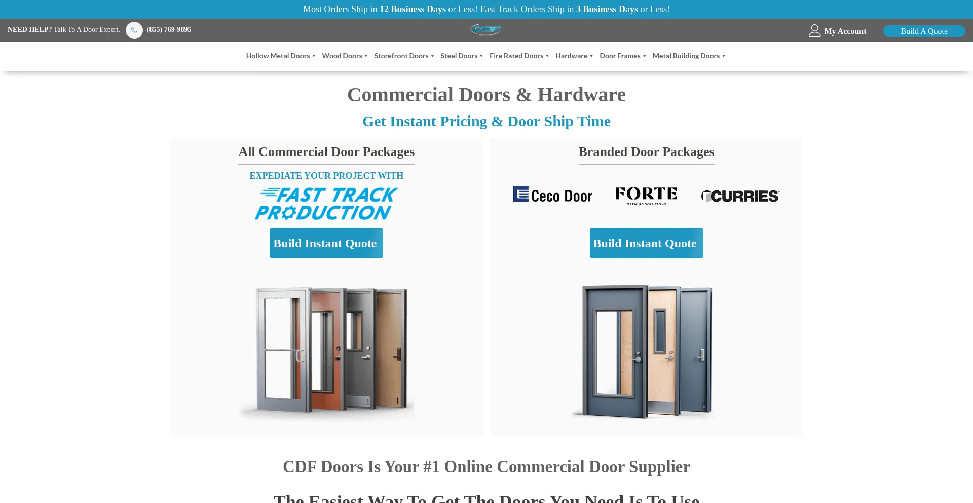 Website screenshot of Cdfdistributors.com