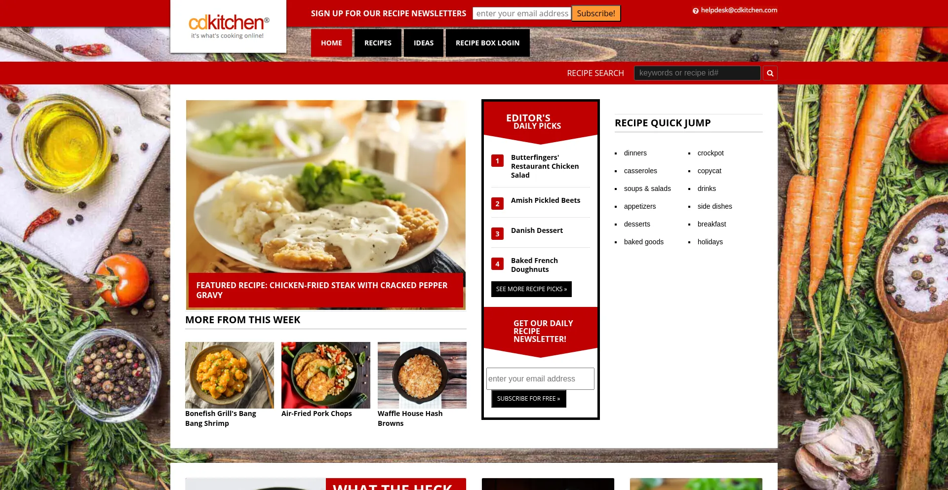 Website screenshot of Cdkitchen.com