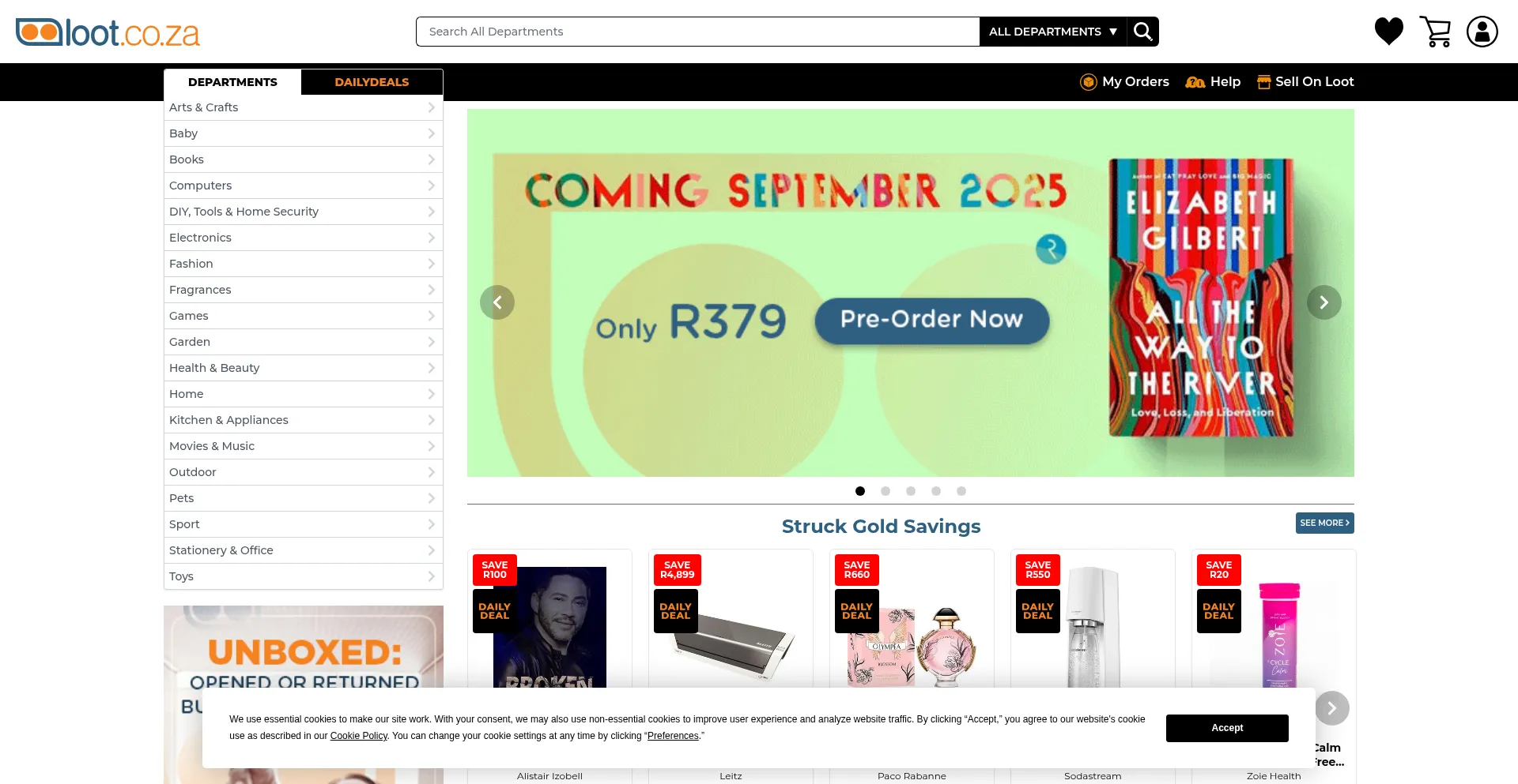 Website screenshot of Cdnv3.loot.co.za