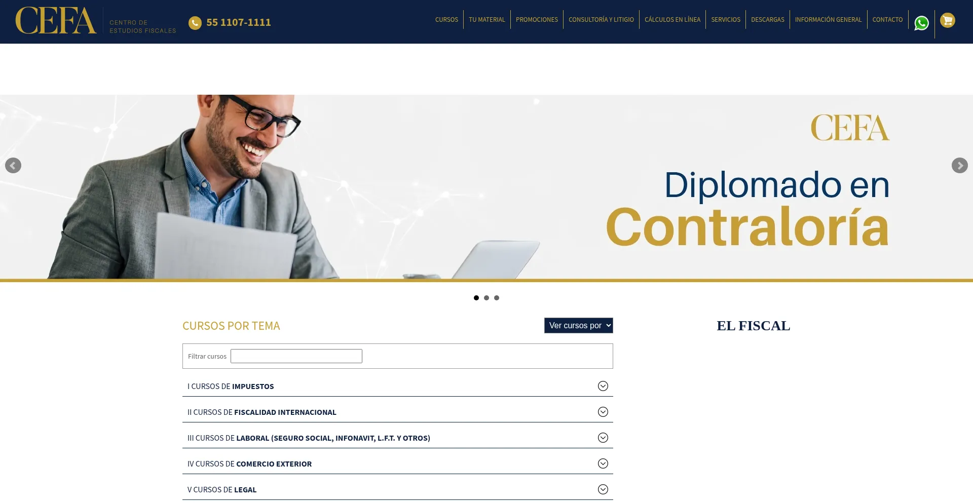 Website screenshot of Cefa.com.mx